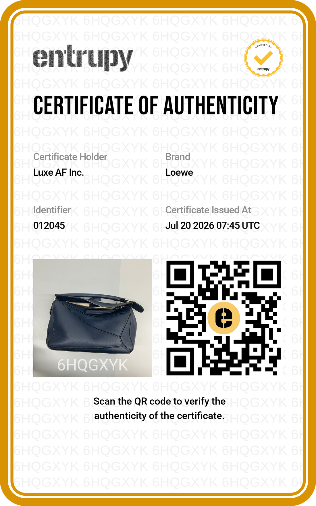 Loewe Puzzle Navy Leather Small Size Shoulder Bag LW103