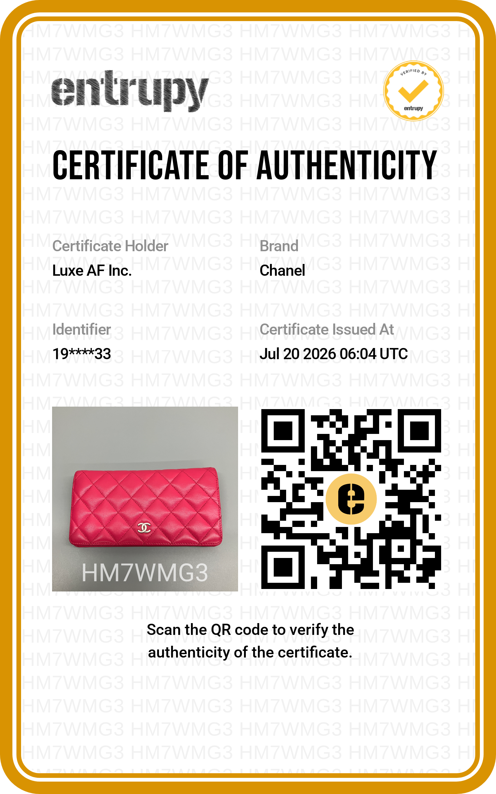 Chanel Pink Quilted Leather Long Wallet(19***33) CC2607