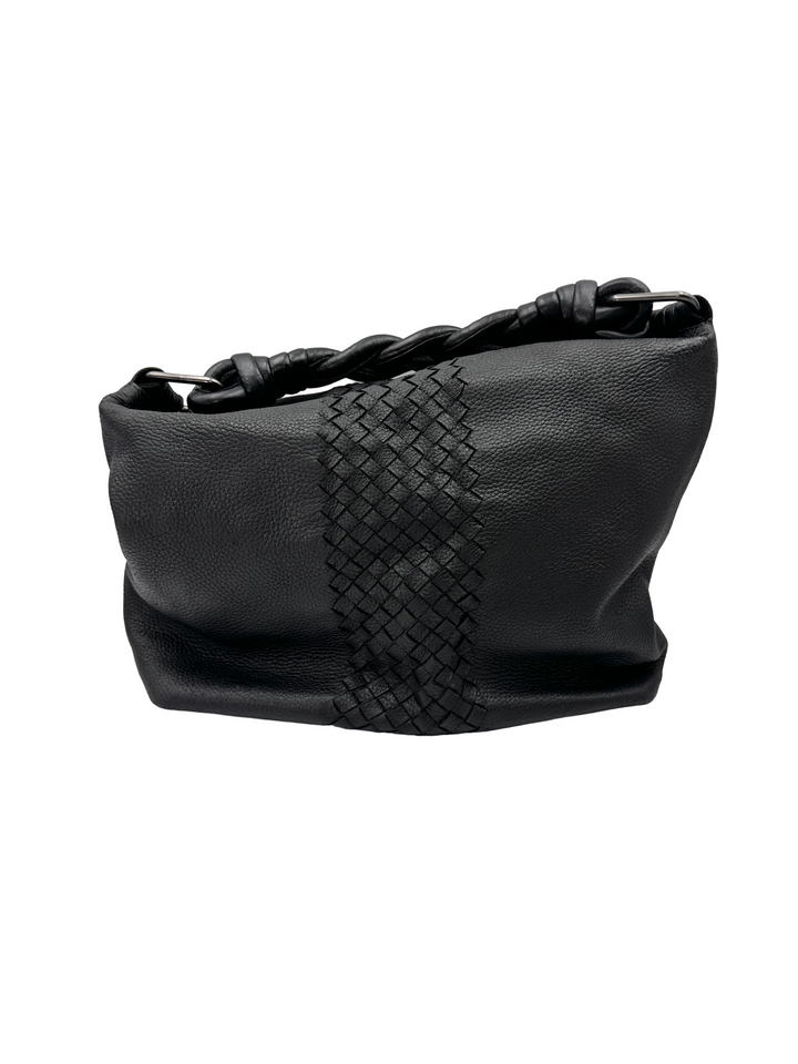 Bottega Veneta Black Intrecciato Leather Hobo Bag BV151