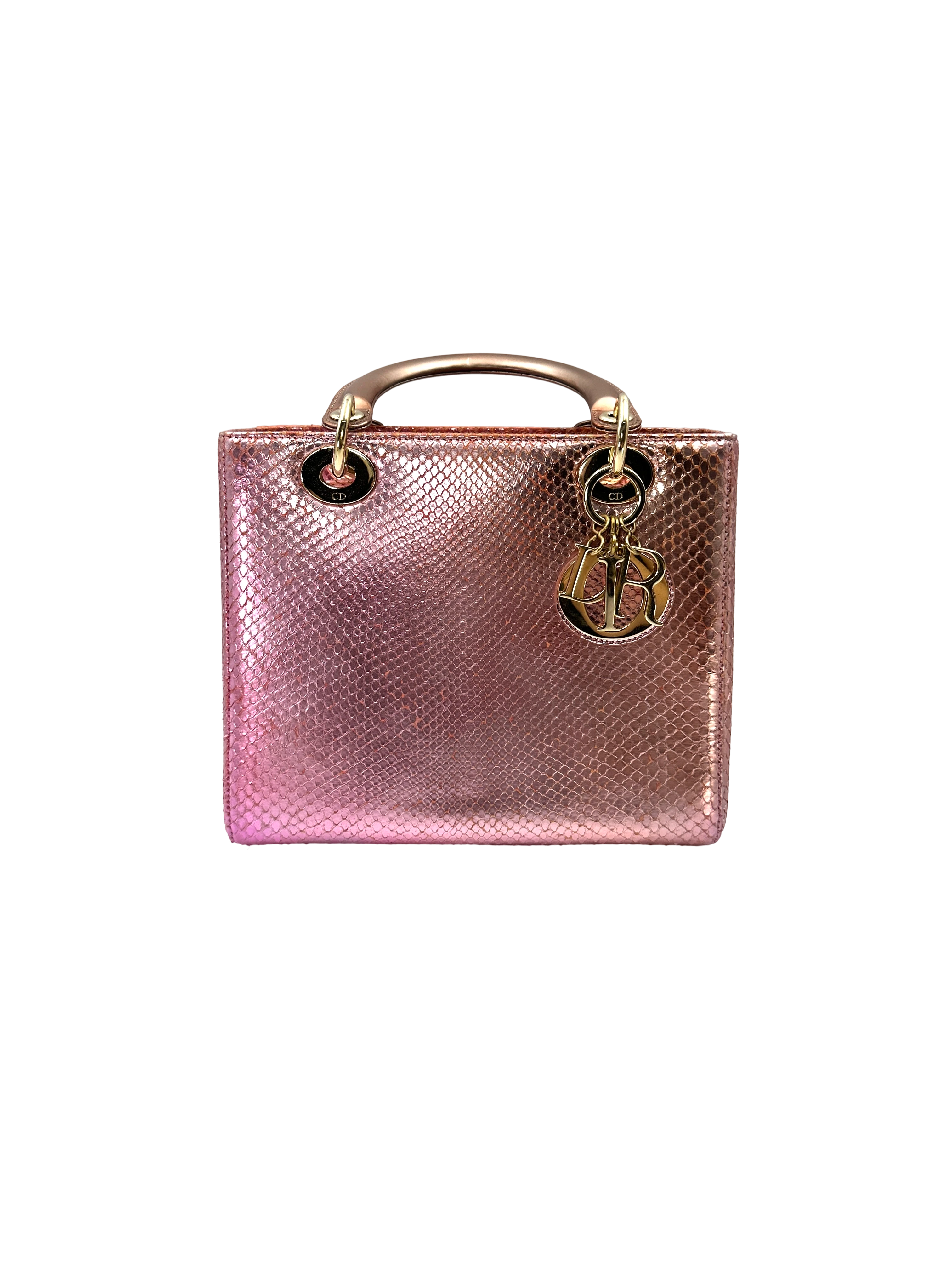 Christian Dior Lady Dior Pink Leather Handle Bag DR959