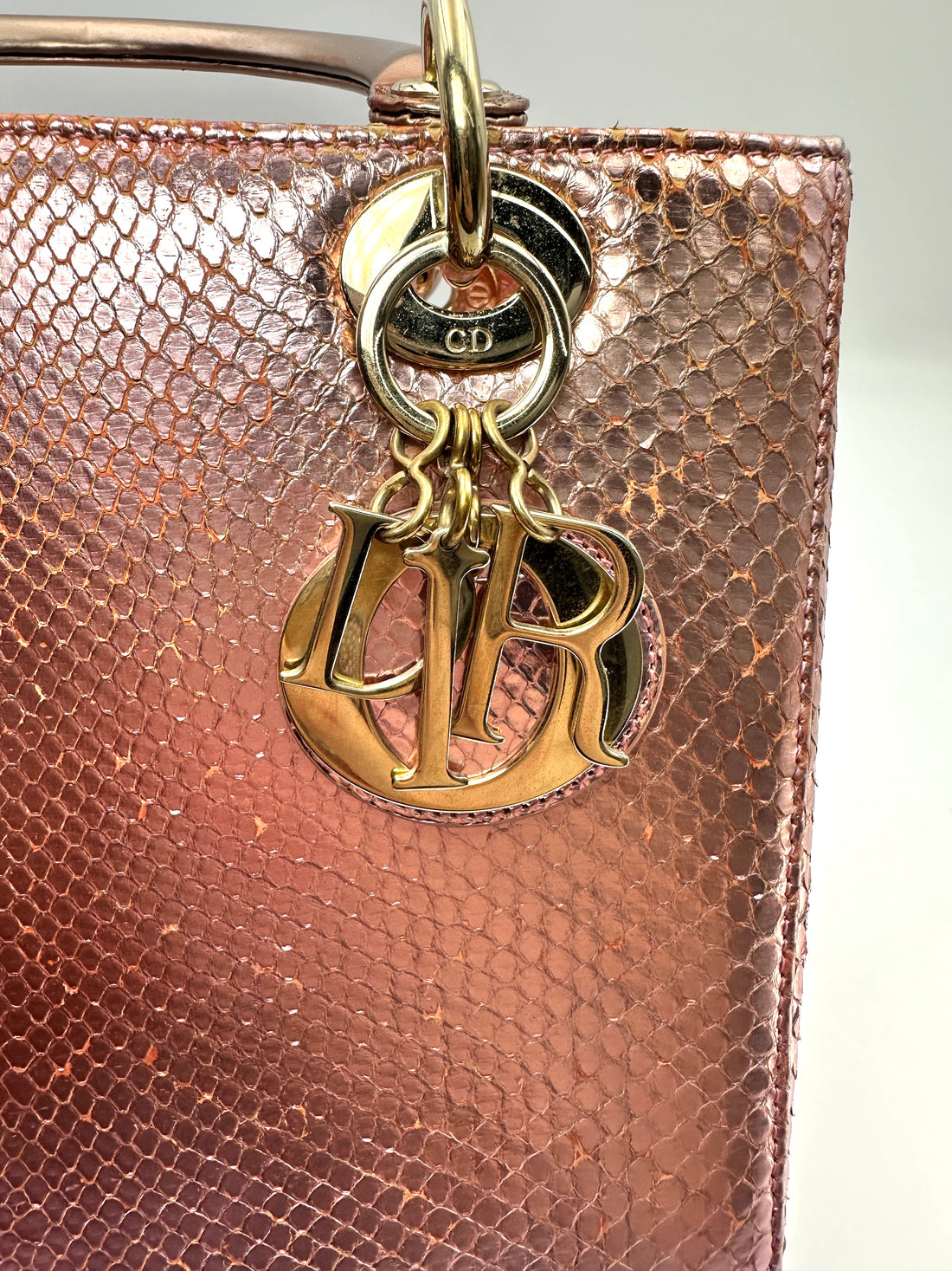 Christian Dior Lady Dior Pink Leather Handle Bag DR959