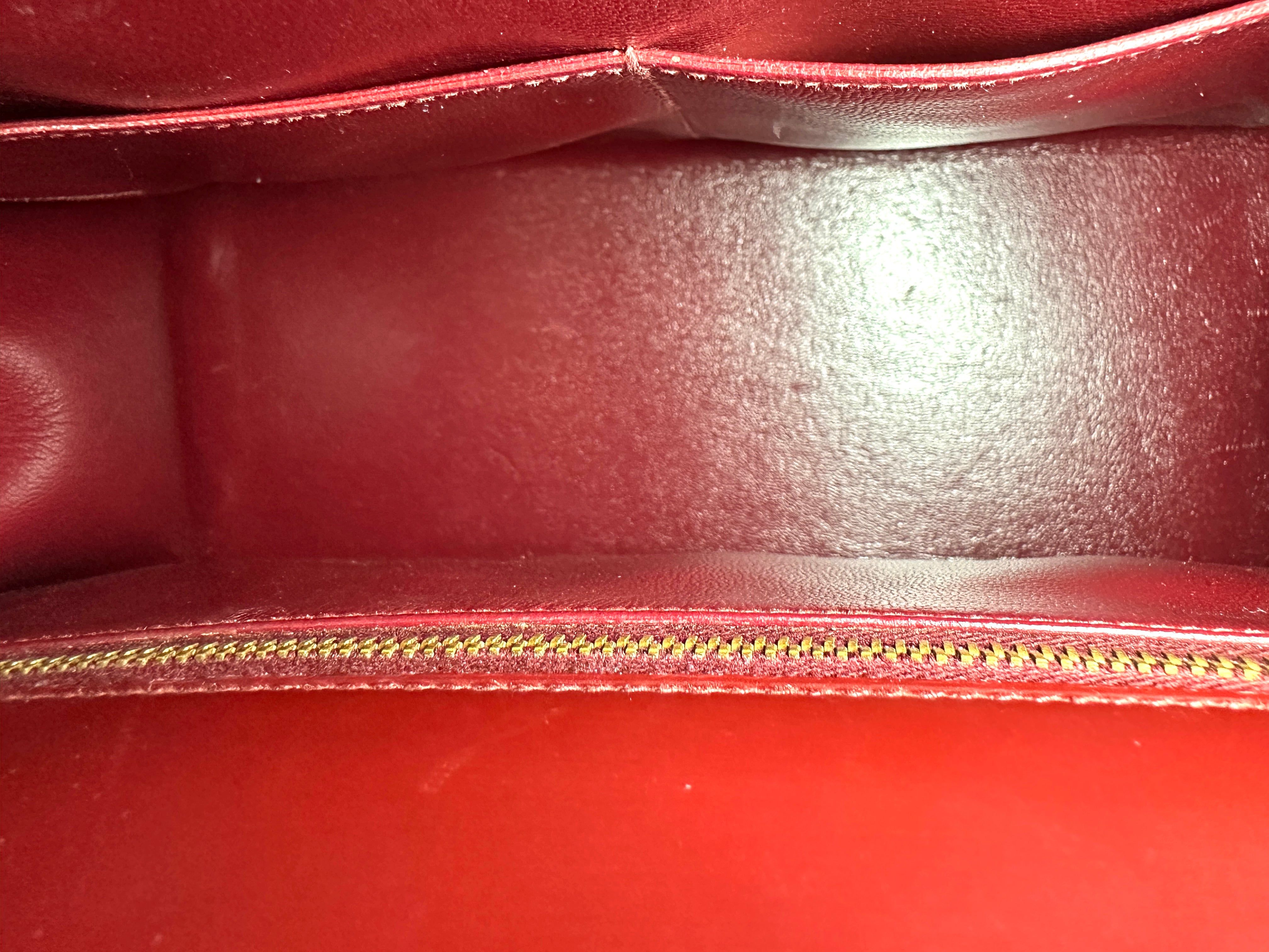 Hermes Kelly32 Dark Red Leather Handle Bag With Gold Hardware HR192