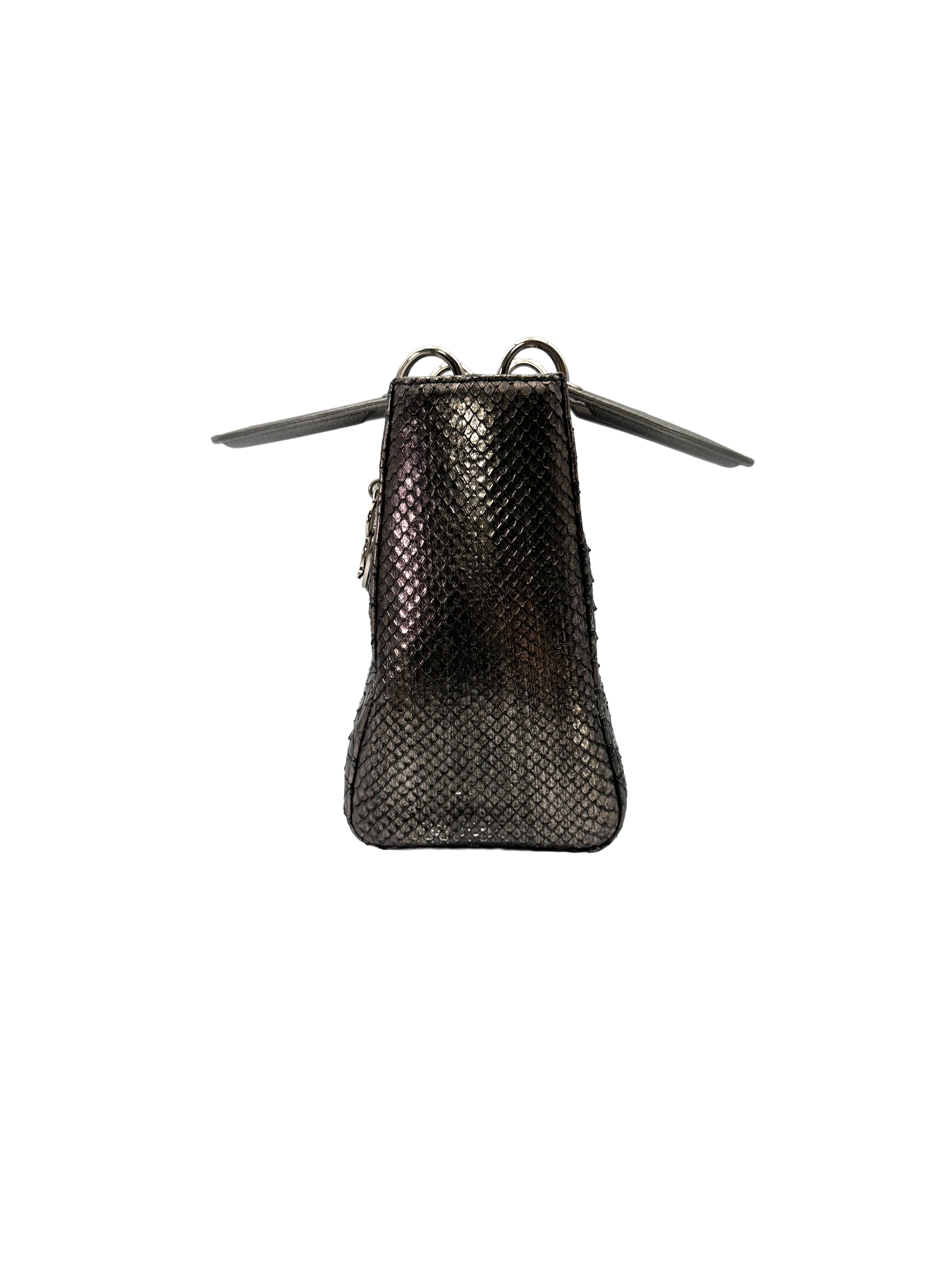 Christian Dior Lady Dior Python Leather Handle Bag DR960
