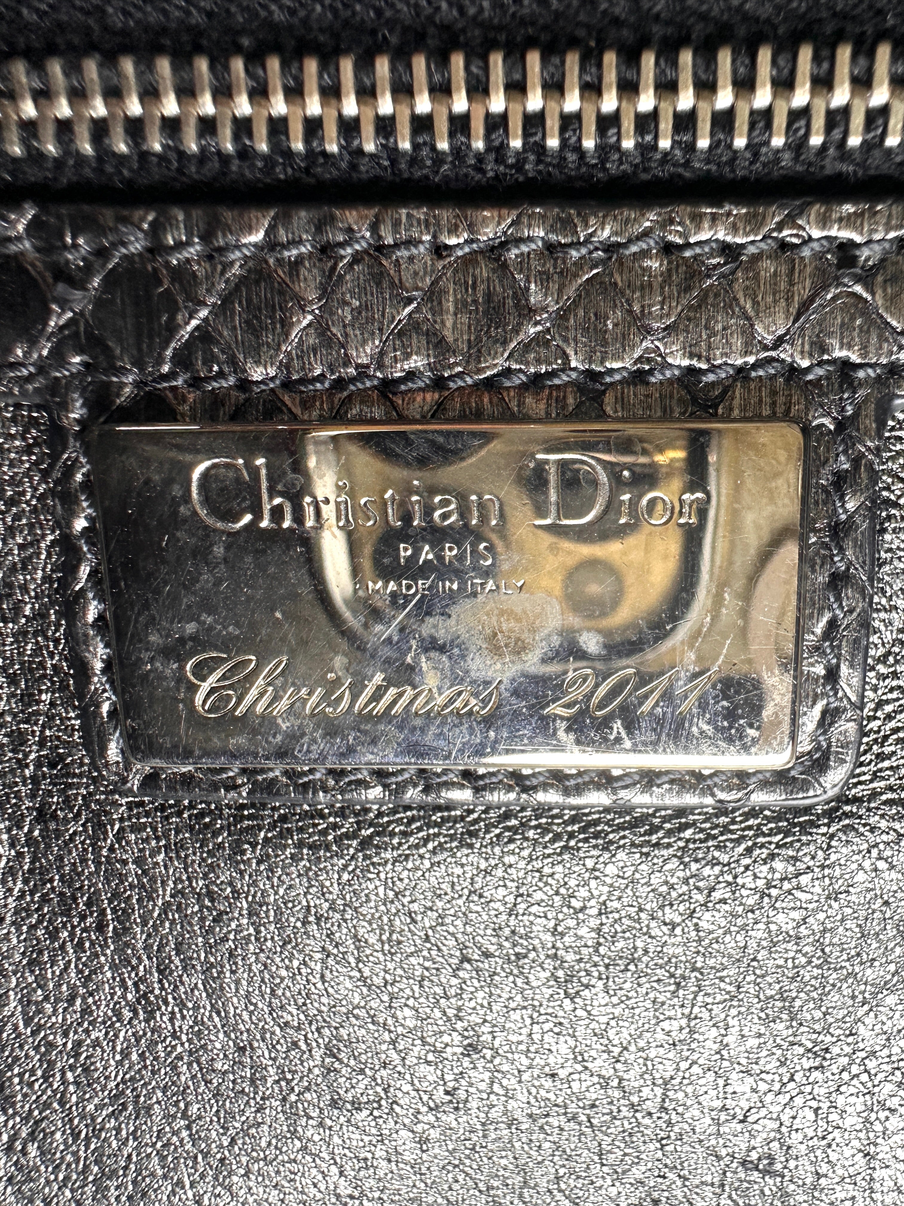 Christian Dior Lady Dior Python Leather Handle Bag DR960