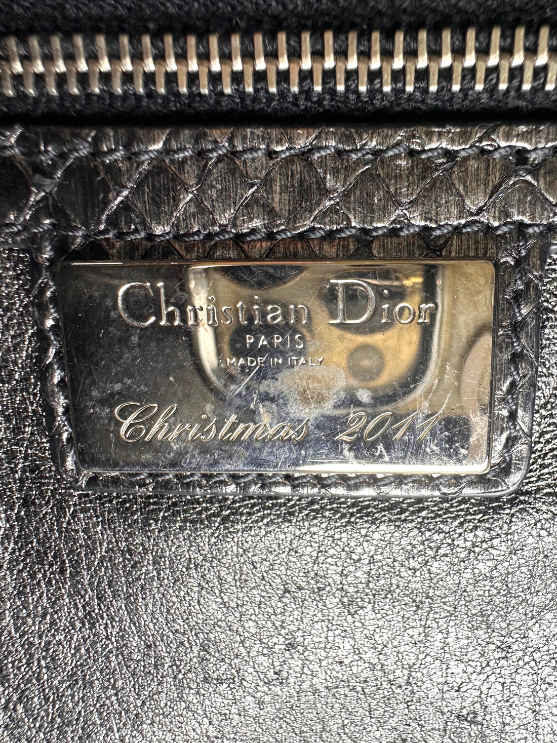 Christian Dior Lady Dior Python Leather Handle Bag DR960