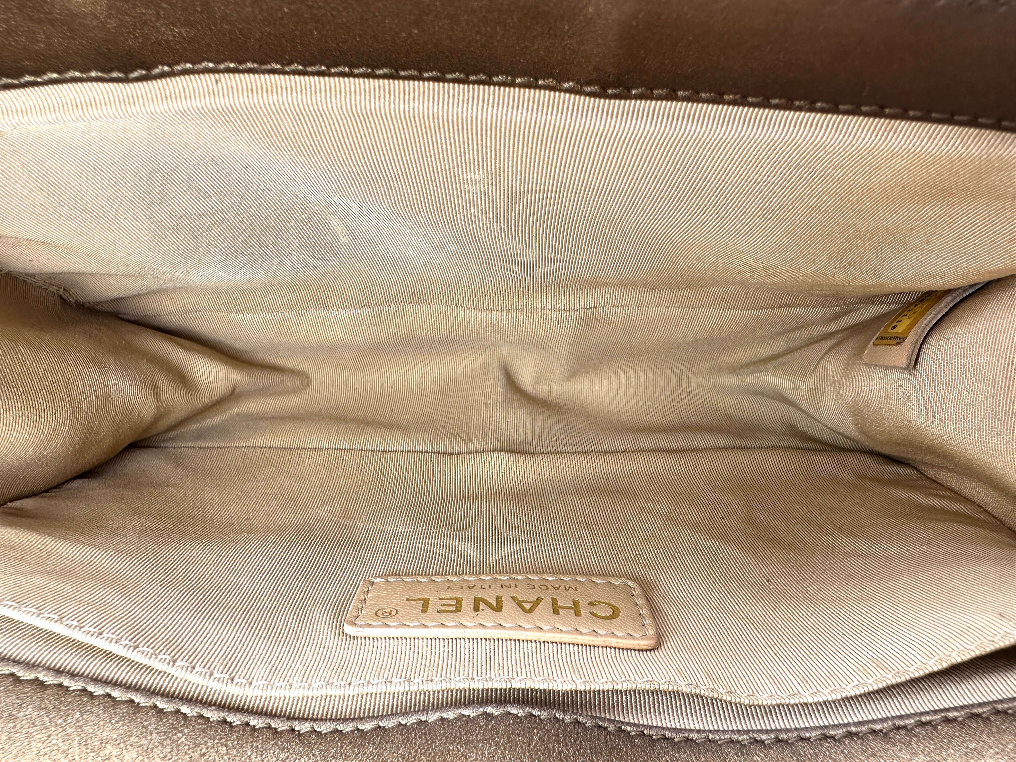 Chanel LeBoy Gold Quilted Leather Flap Bag With Gold Buckle(16***10) CC2615