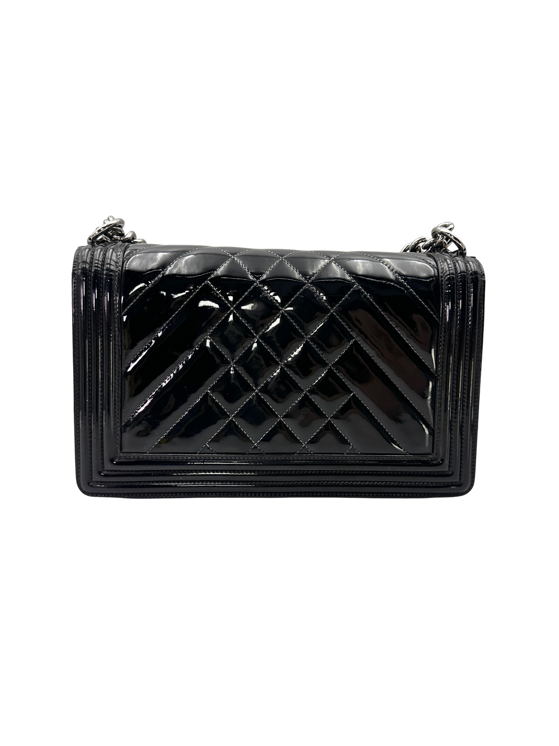 Chanel LeBoy Black Quilted Patent Leather Flap Bag(19***95) CC2618