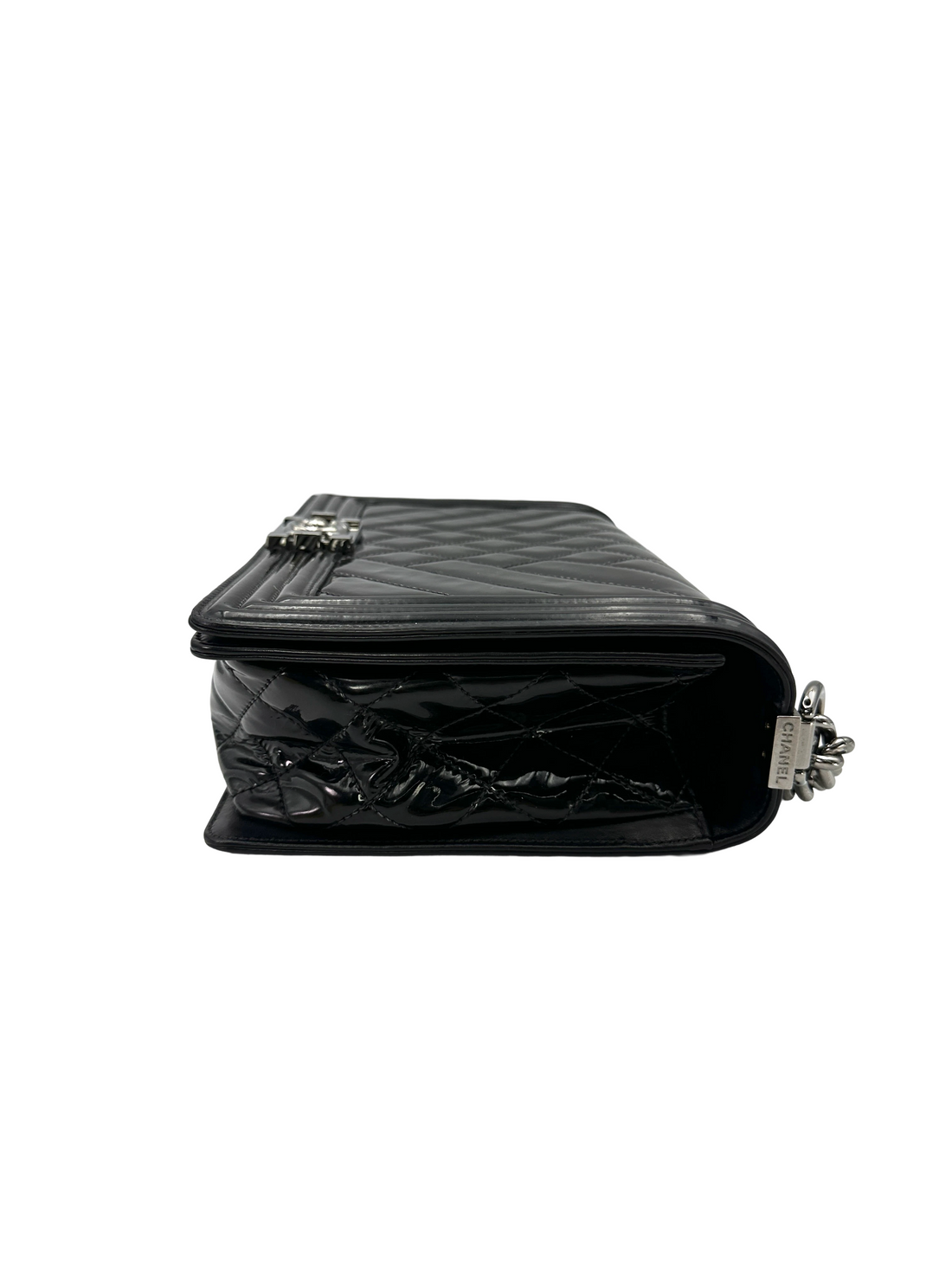 Chanel LeBoy Black Quilted Patent Leather Flap Bag(19***95) CC2618