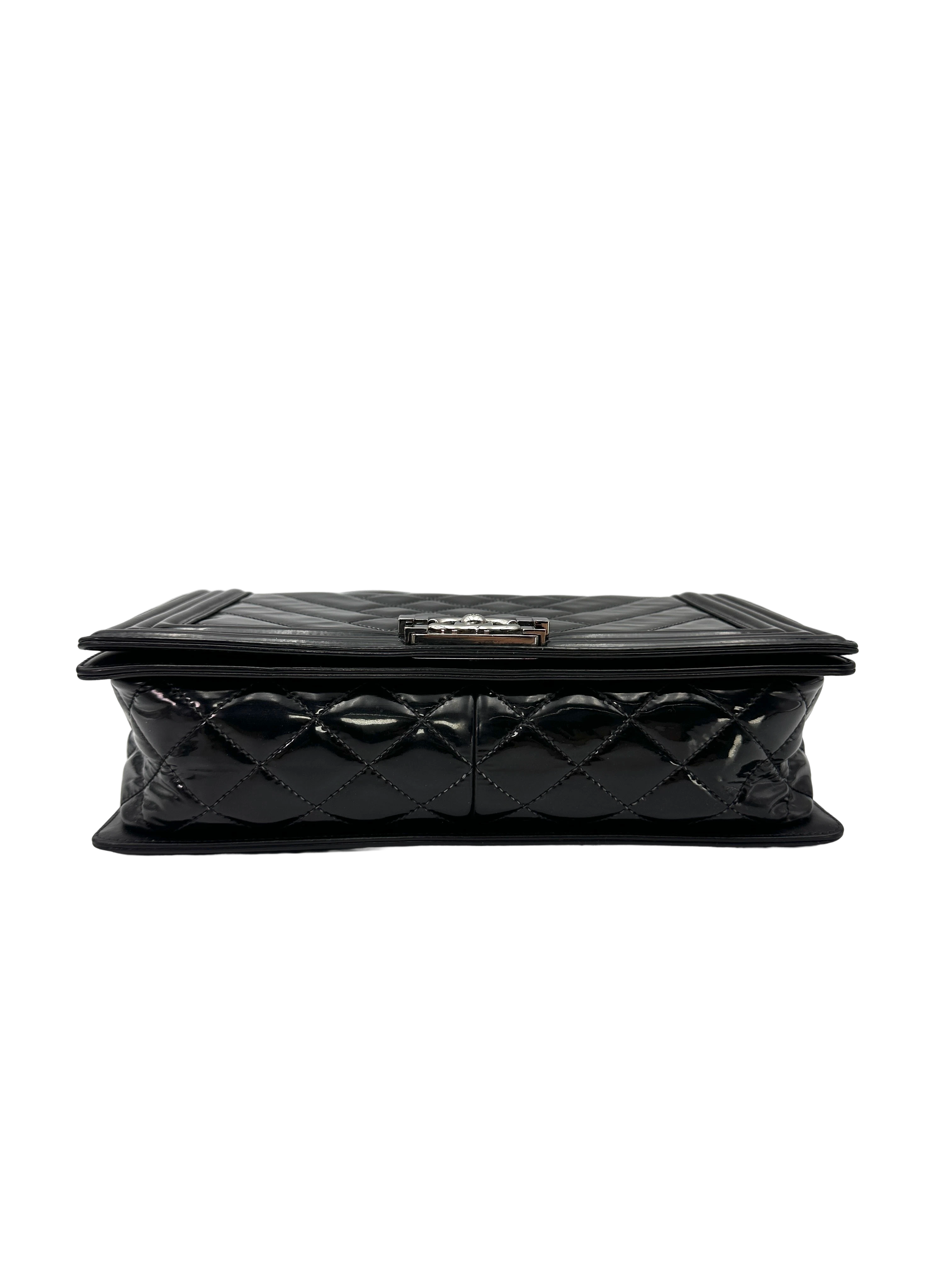 Chanel LeBoy Black Quilted Patent Leather Flap Bag(19***95) CC2618