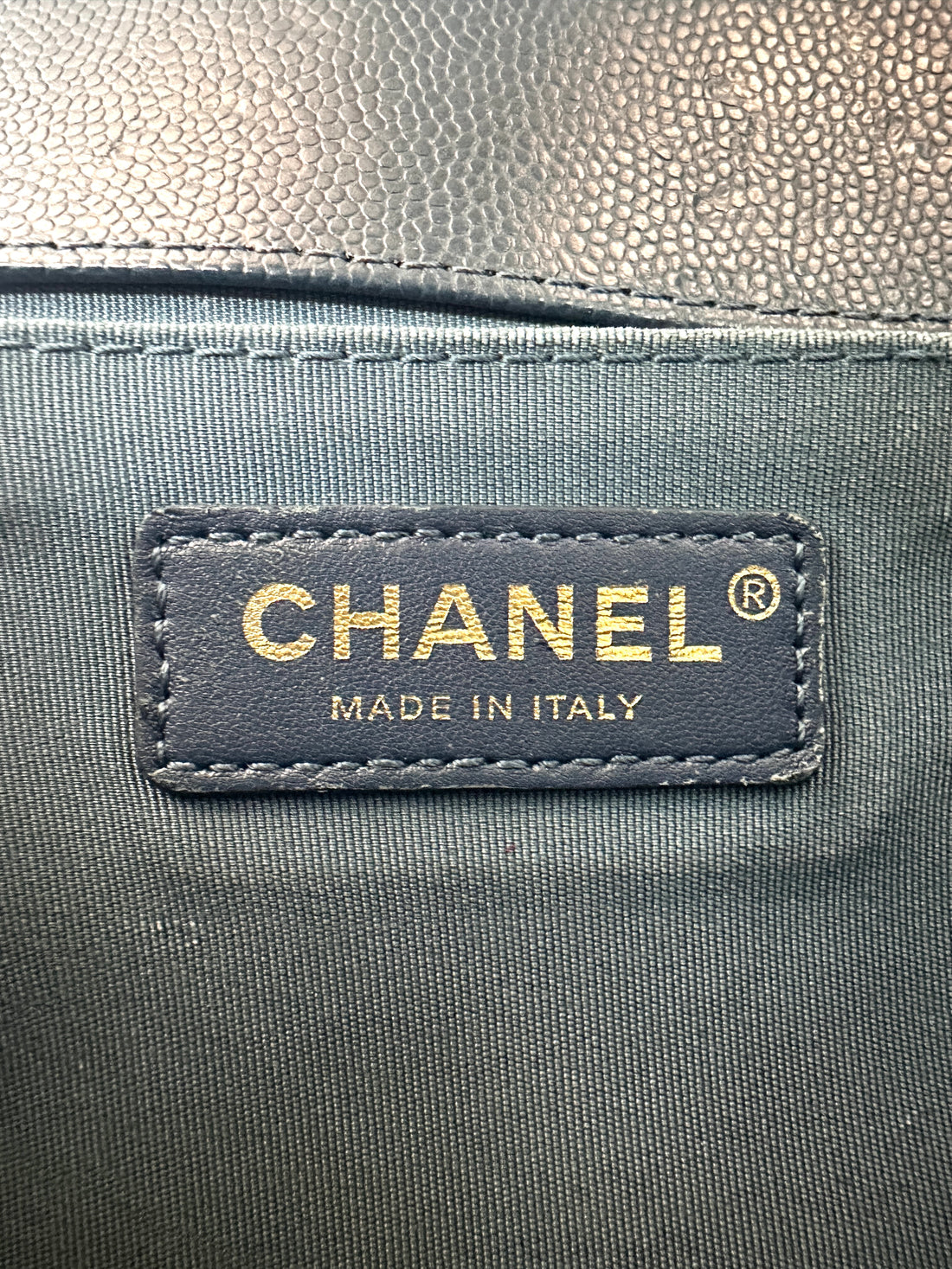 Chanel LeBoy Navy Quilted Leather Flap Bag With Gold Buckle(25***48) CC2617