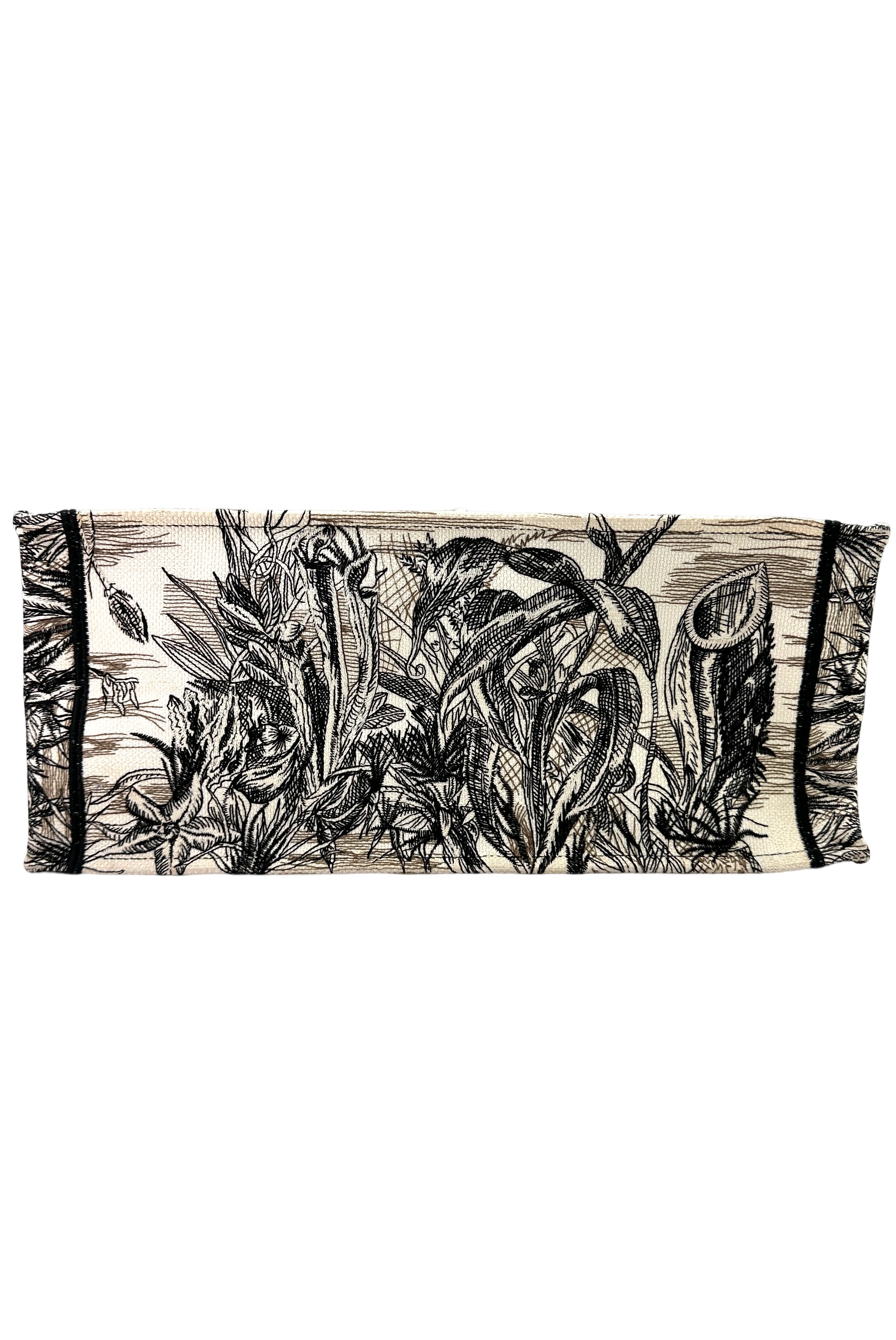 Christian Dior Toile de Jouy Canvas Embroidery Book Tote Bag DR958