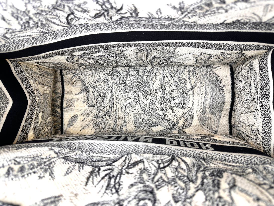 Christian Dior Toile de Jouy Canvas Embroidery Book Tote Bag DR958