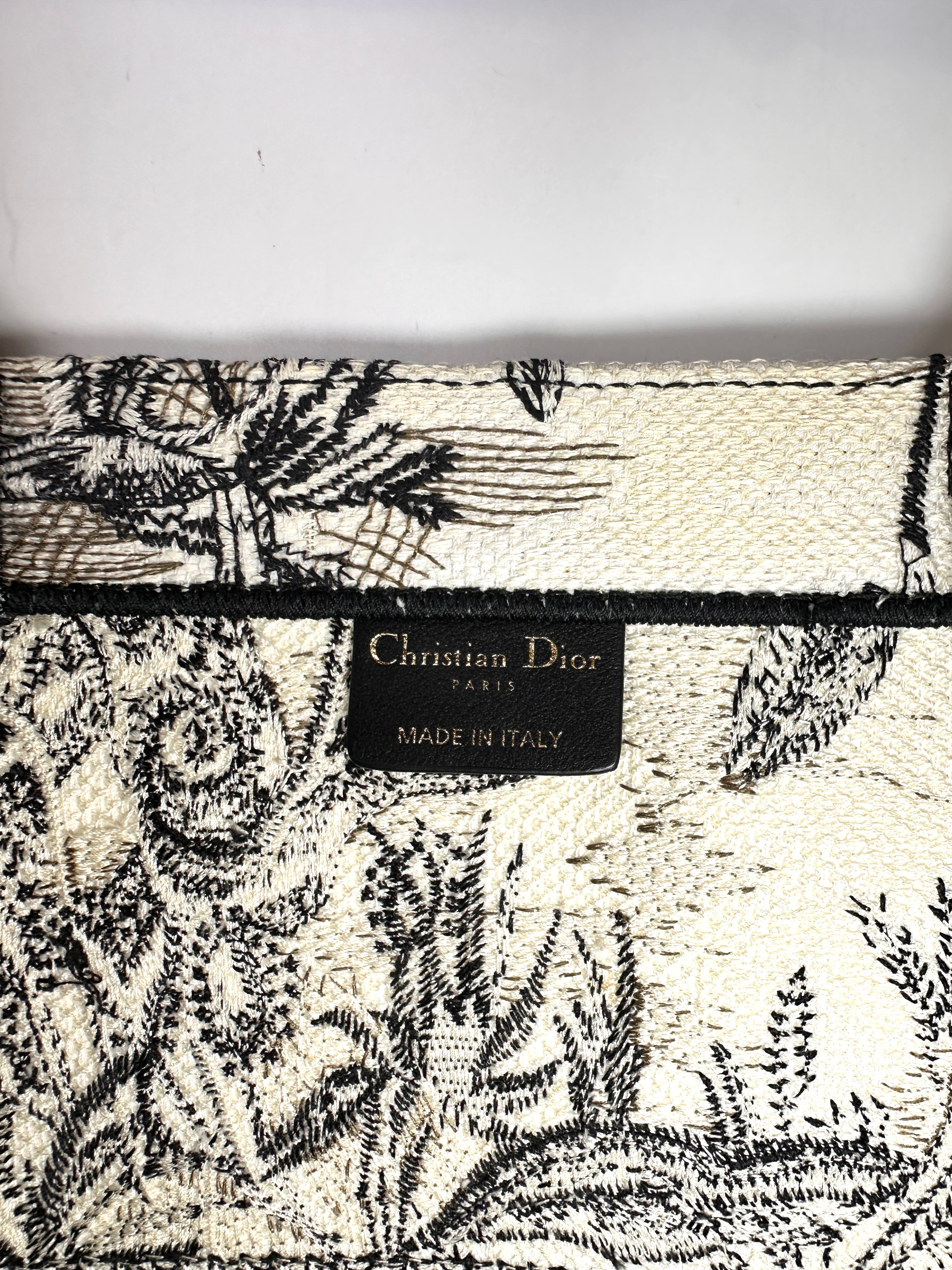 Christian Dior Toile de Jouy Canvas Embroidery Book Tote Bag DR958