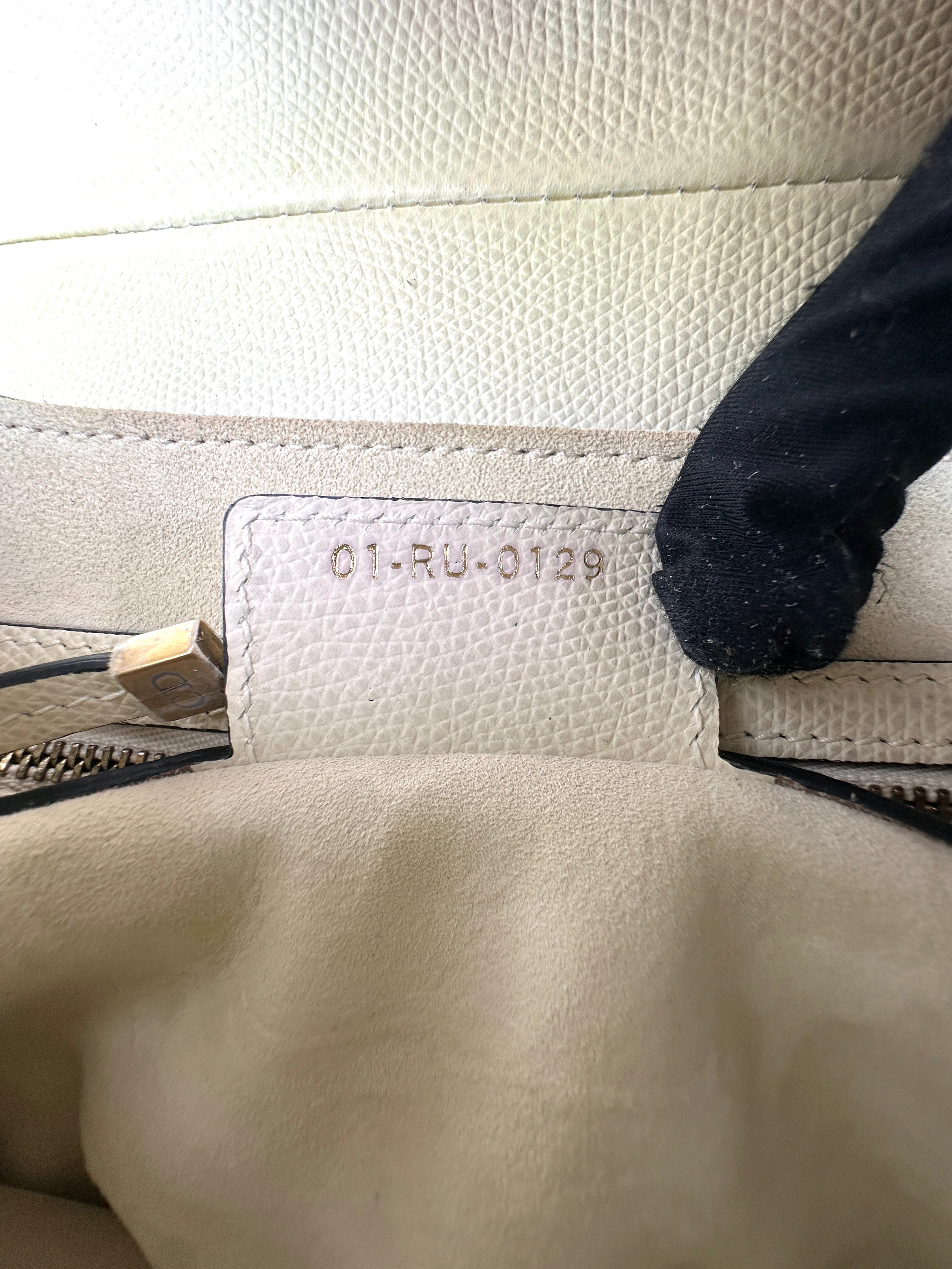 Christian Dior White Leather Medium Size Saddle Bag DR957