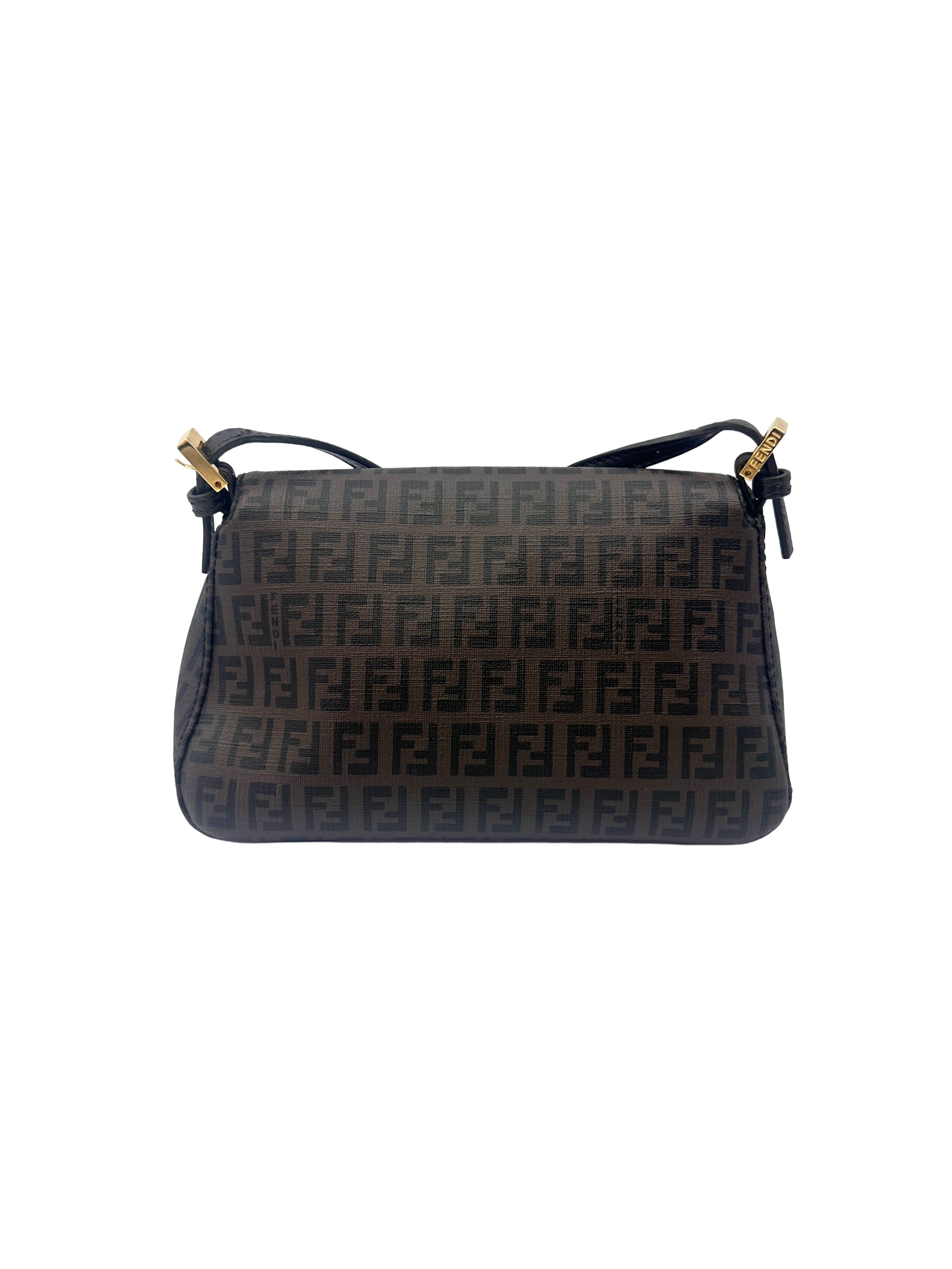 Fendi Zucca Canvas Baguette Shoulder Bag FF138