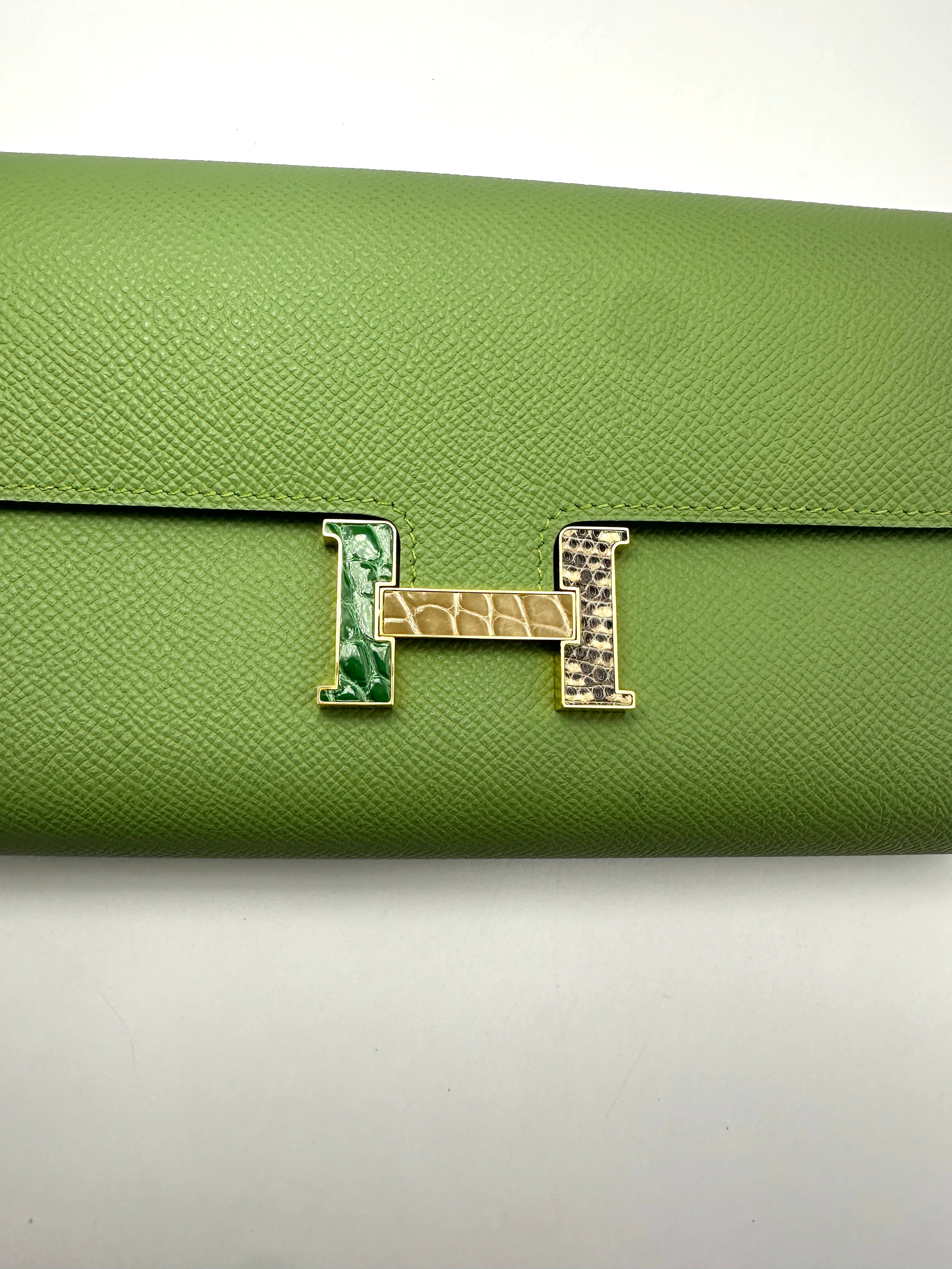 Hermes Constance To Go Green Leather Shoulder Bag HR193