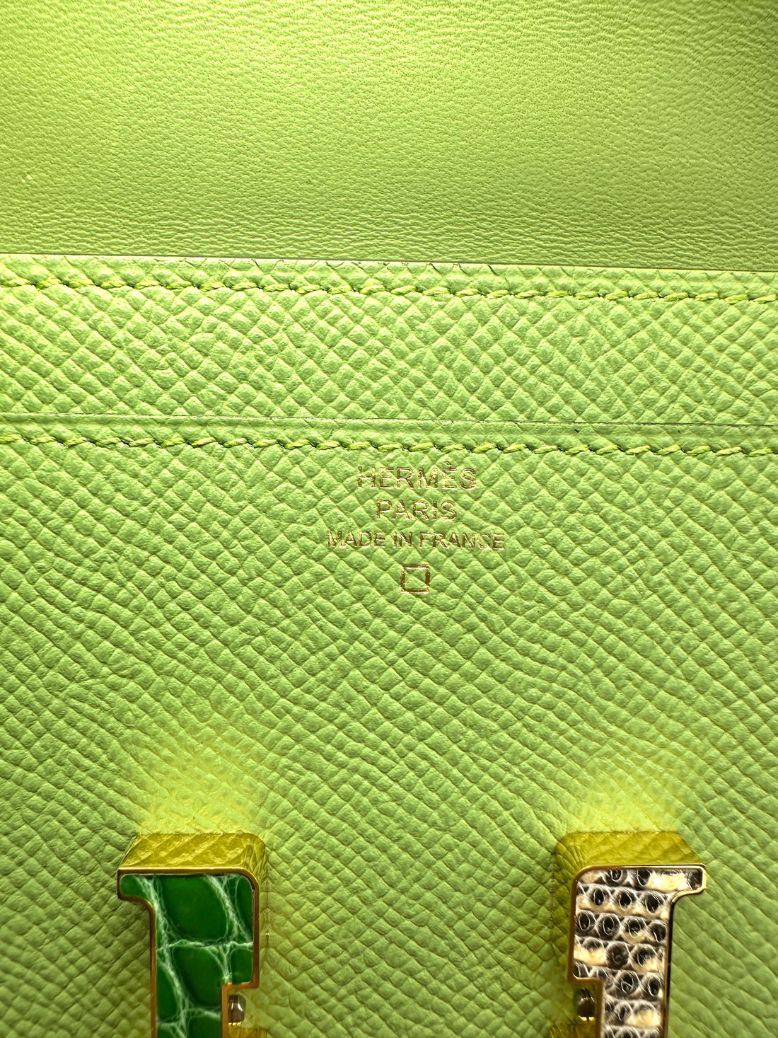 Hermes Constance To Go Green Leather Shoulder Bag HR193