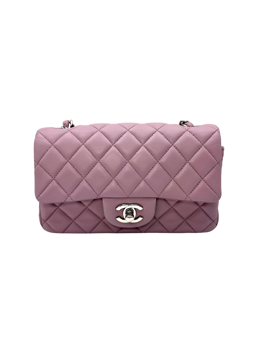 Chanel Classic Flap Purple Quilted Leather Mini Shoulder Bag(16***99) IRIS280