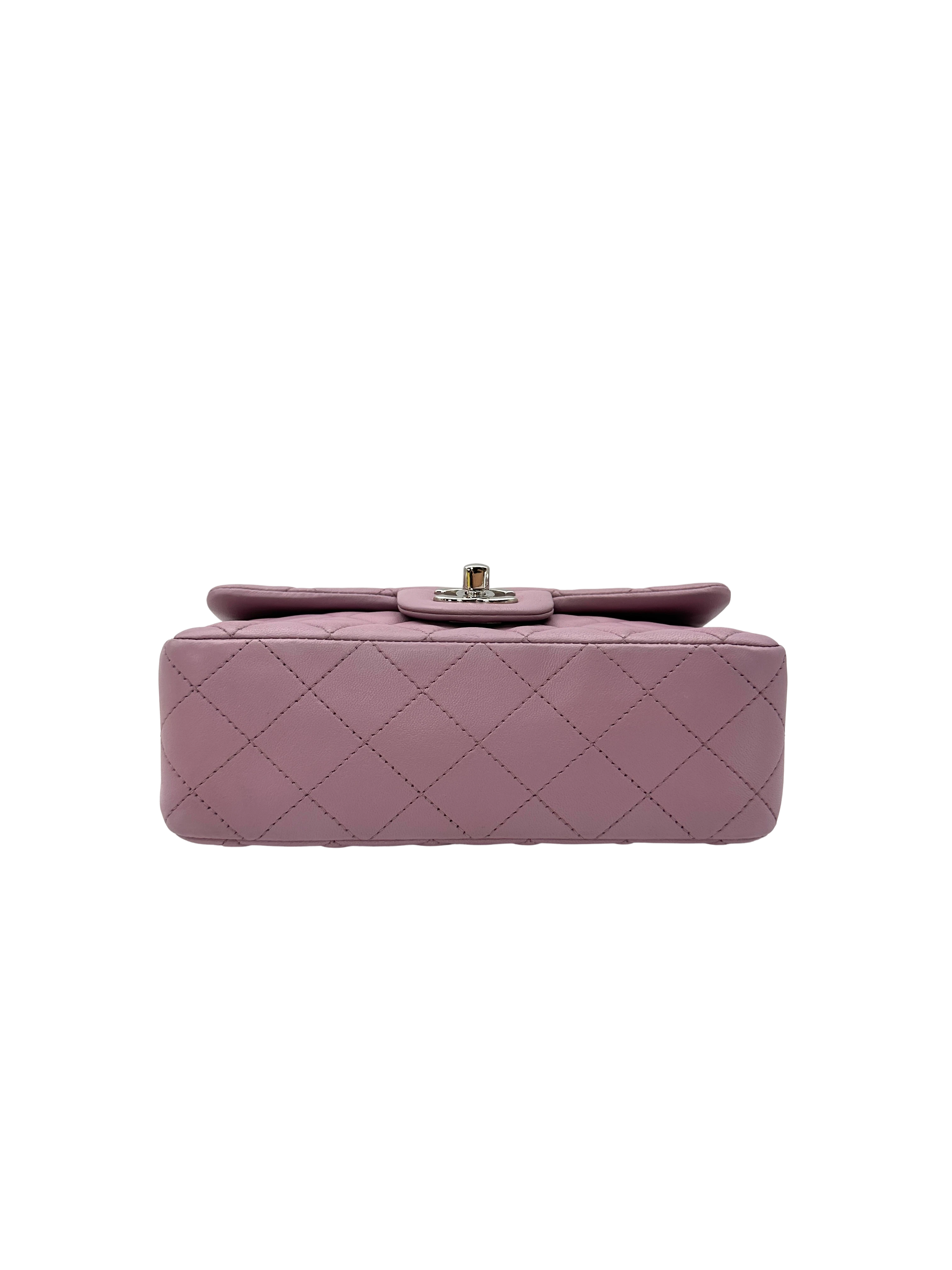 Chanel Classic Flap Purple Quilted Leather Mini Shoulder Bag(16***99) IRIS280