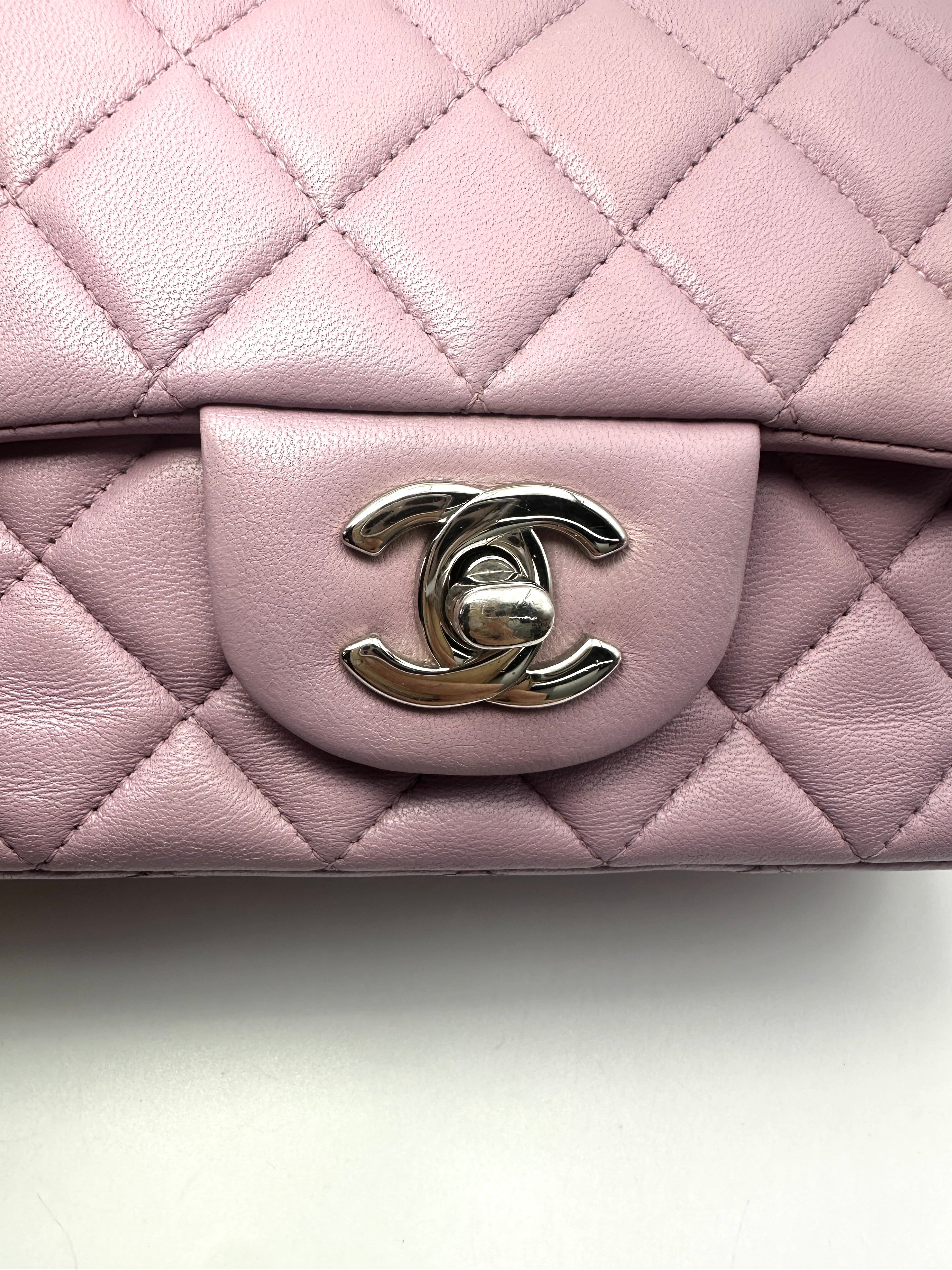 Chanel Classic Flap Purple Quilted Leather Mini Shoulder Bag(16***99) IRIS280