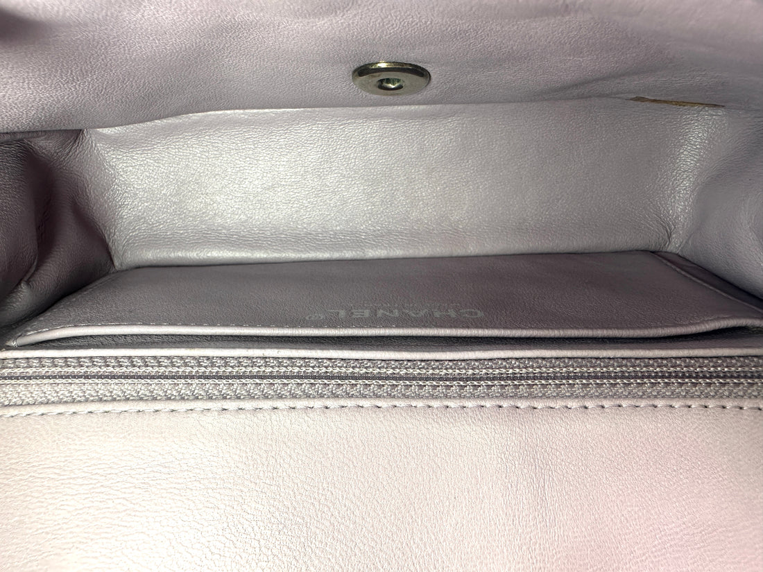 Chanel Classic Flap Purple Quilted Leather Mini Shoulder Bag(16***99) IRIS280