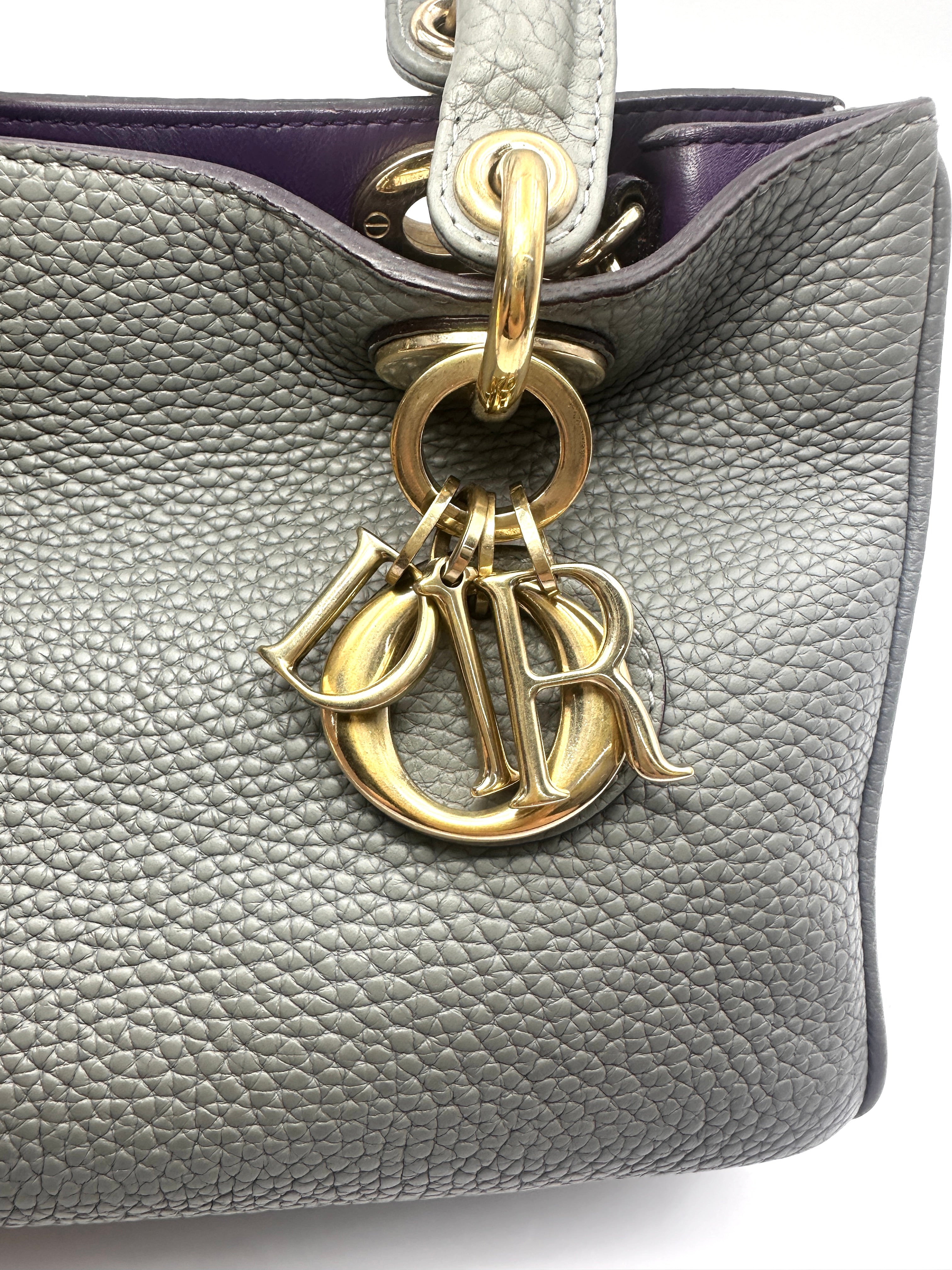 Christian Dior Diorissimo Blue Leather Mini Handle Bag DR962
