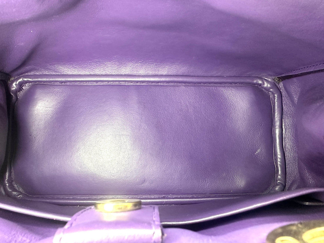 Christian Dior Diorissimo Blue Leather Mini Handle Bag DR962