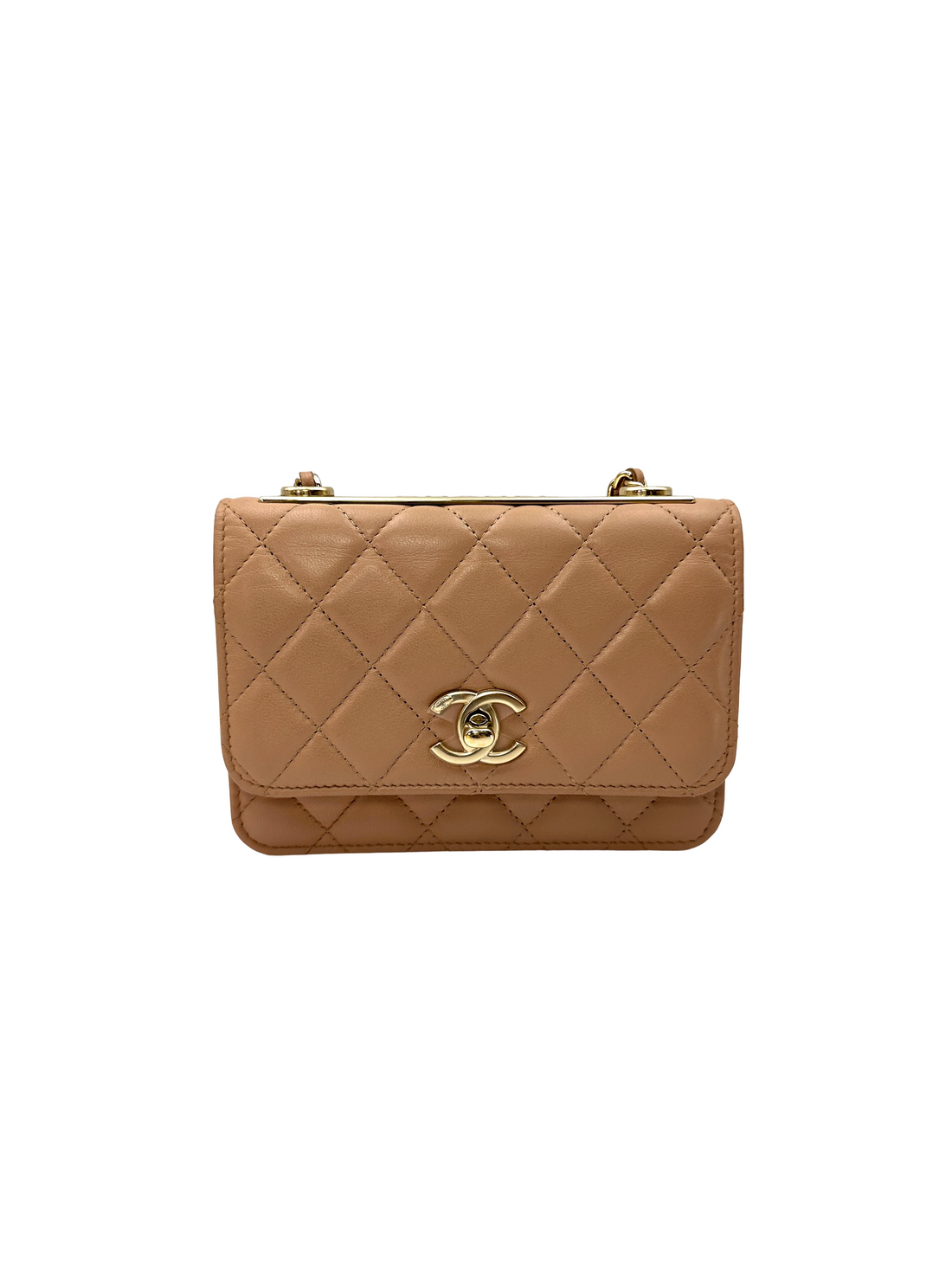 Chanel Trendy CC Beige Quilted Leather Wallet On Chain(32***03) CC2622