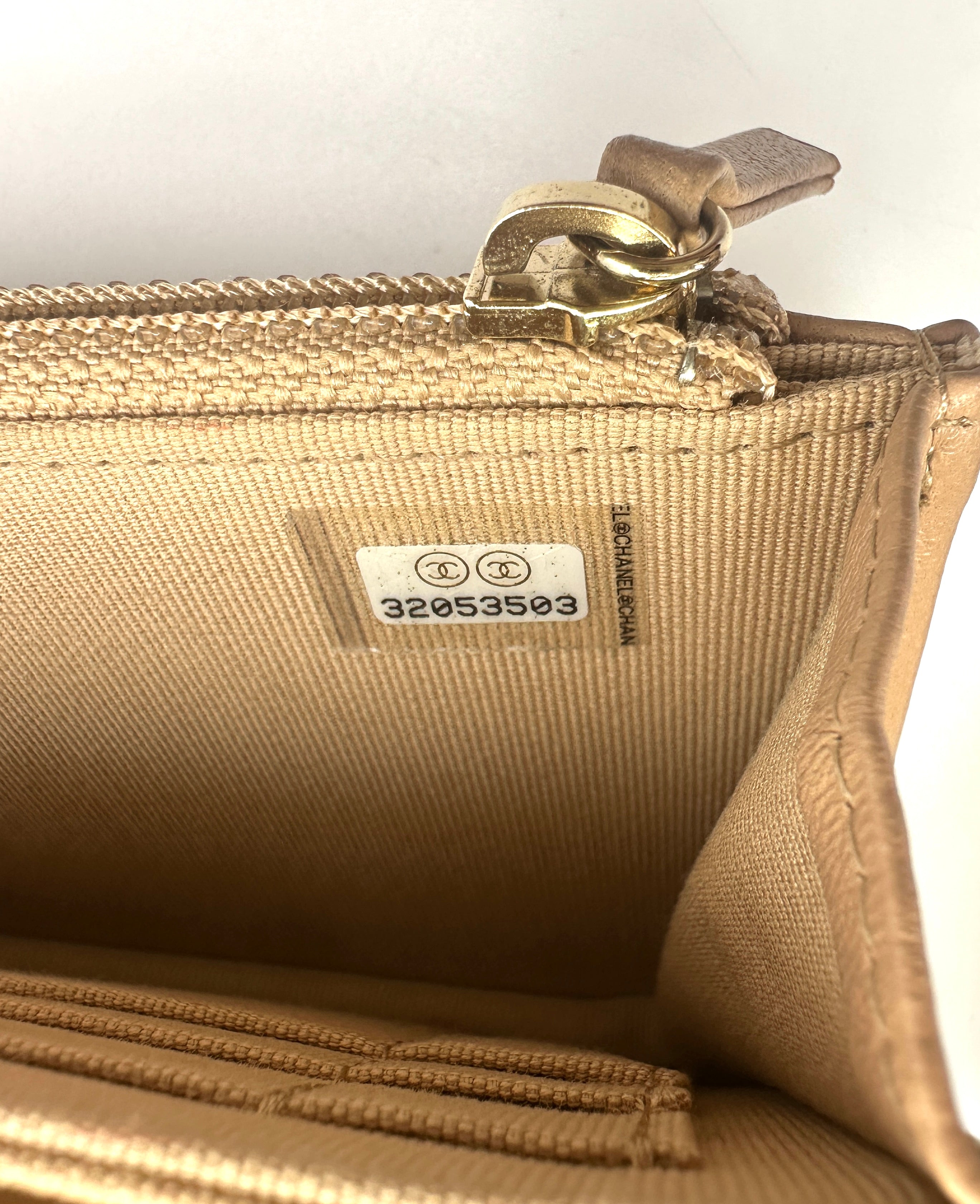 Chanel Trendy CC Beige Quilted Leather Wallet On Chain(32***03) CC2622
