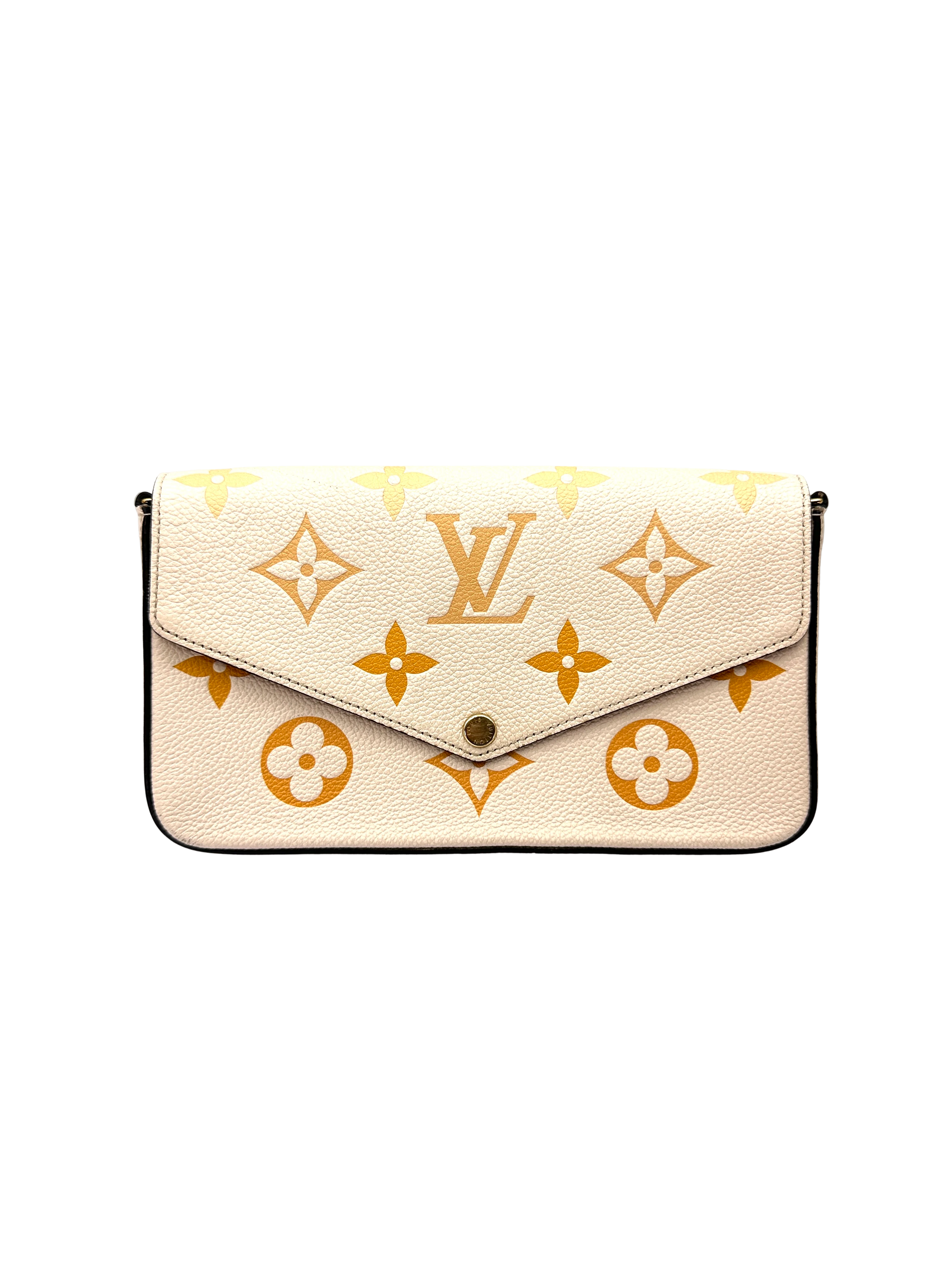 Louis Vuitton White/Yellow Bicolor Leather Pochette Felicie IRIS282