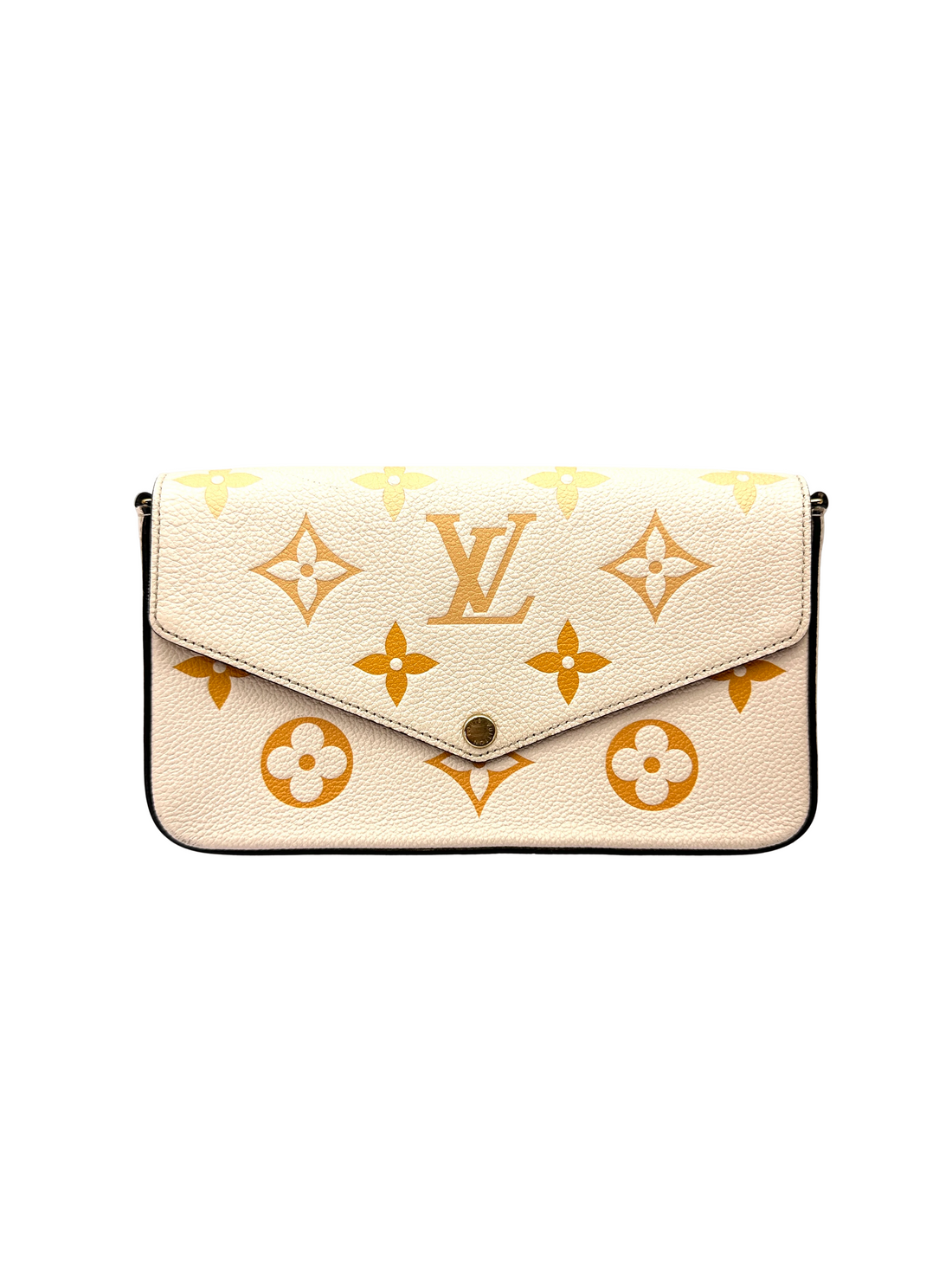 Louis Vuitton White/Yellow Bicolor Leather Pochette Felicie IRIS282