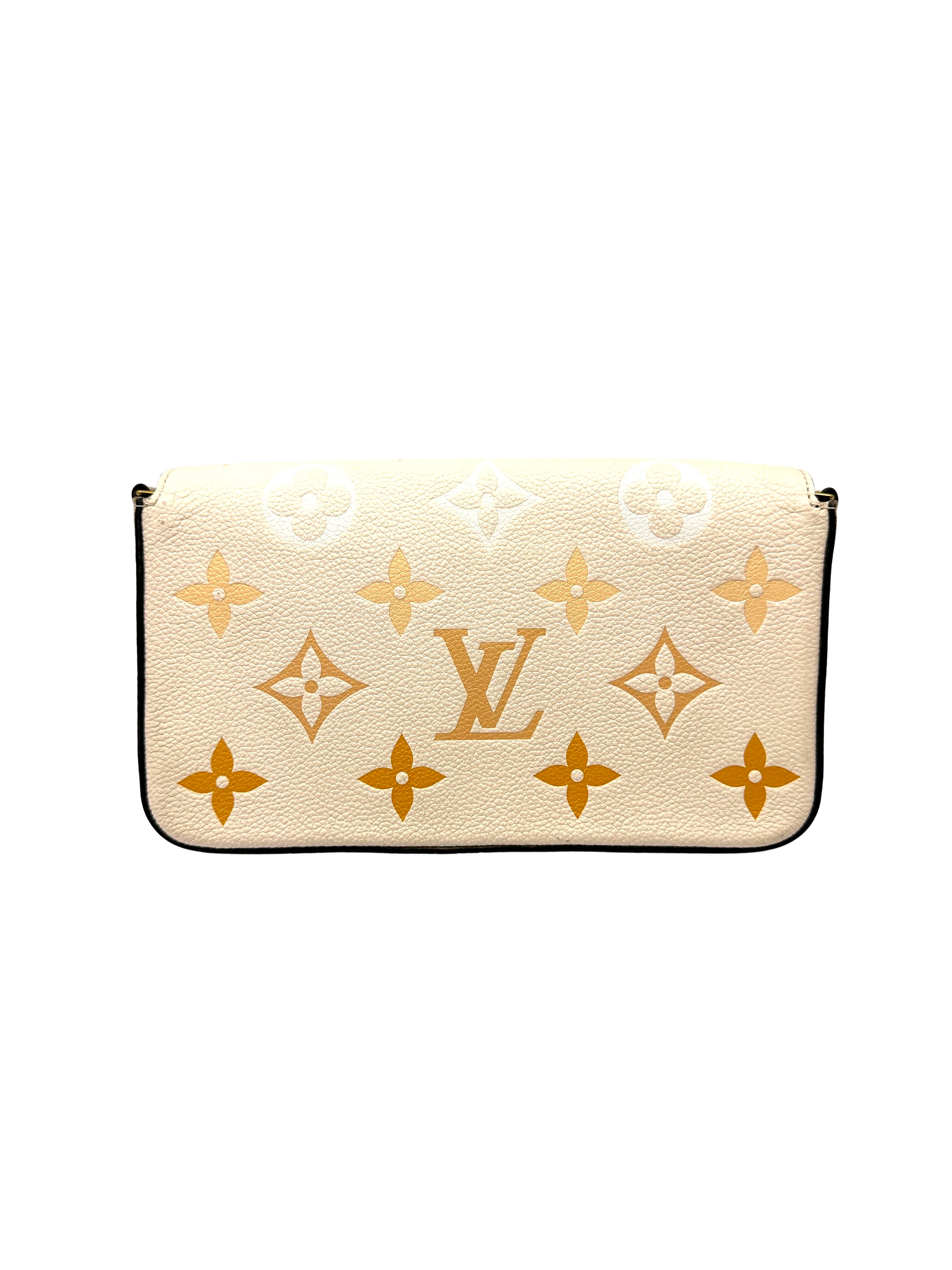 Louis Vuitton White/Yellow Bicolor Leather Pochette Felicie IRIS282