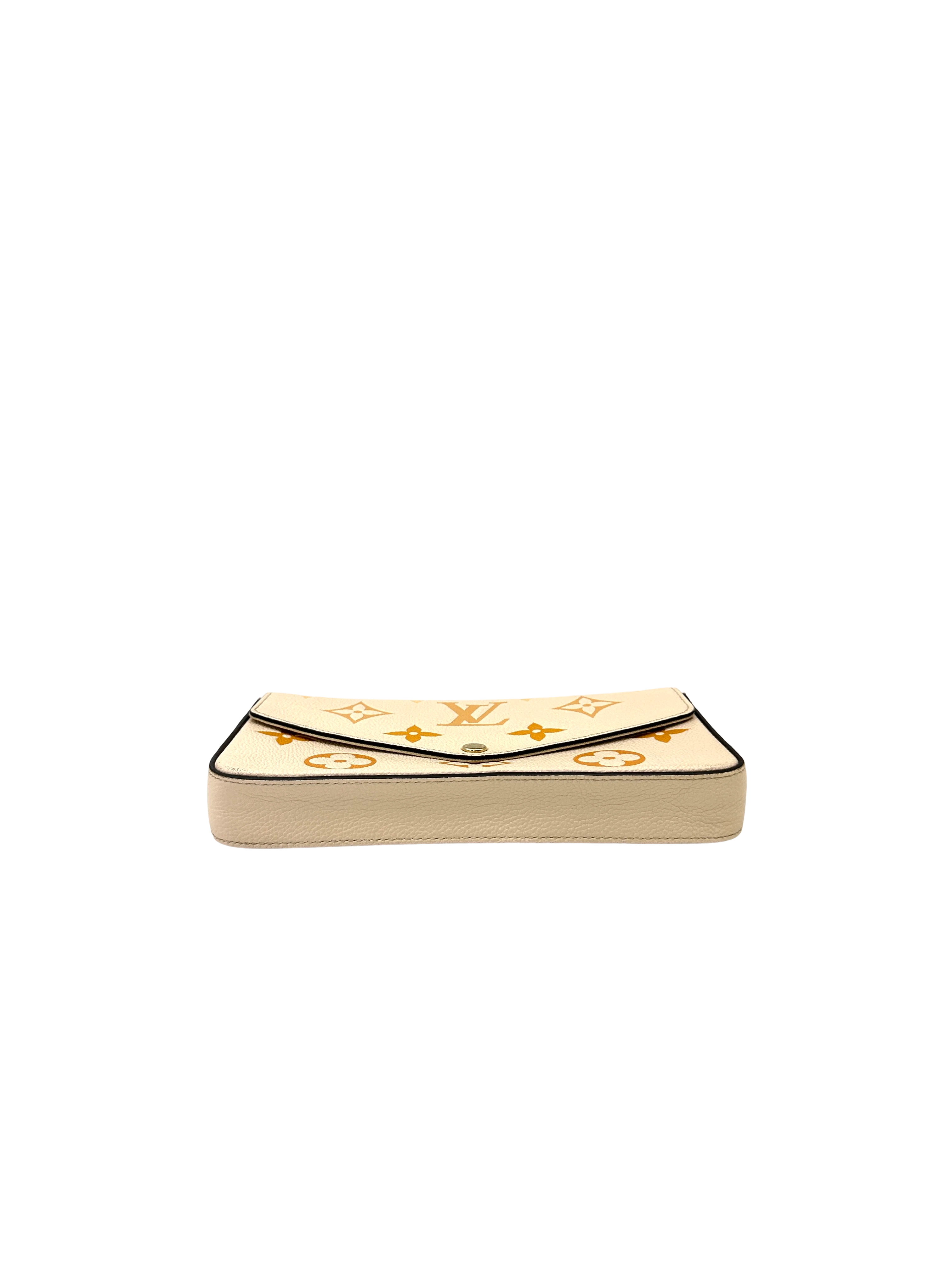 Louis Vuitton White/Yellow Bicolor Leather Pochette Felicie IRIS282