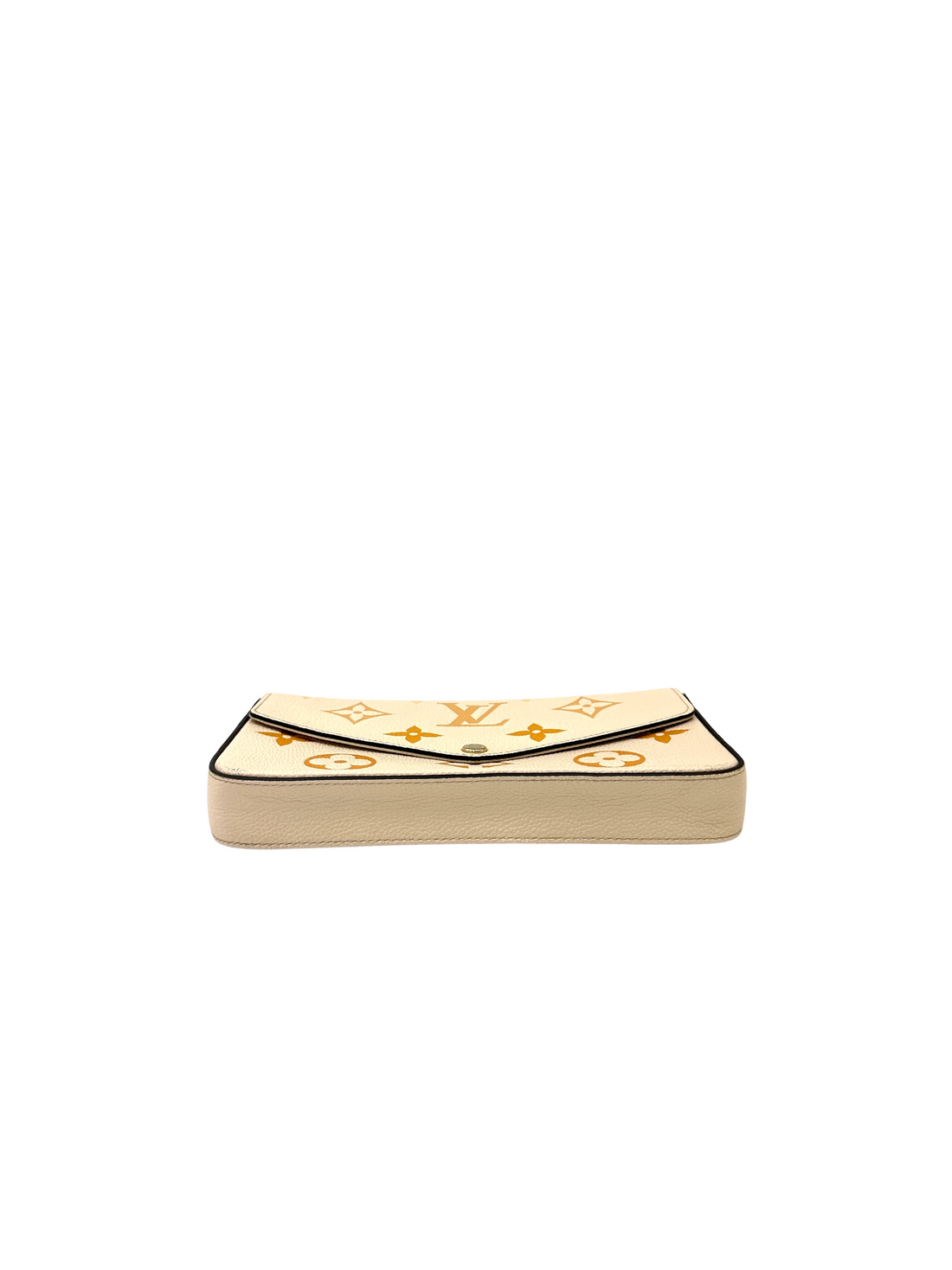 Louis Vuitton White/Yellow Bicolor Leather Pochette Felicie IRIS282