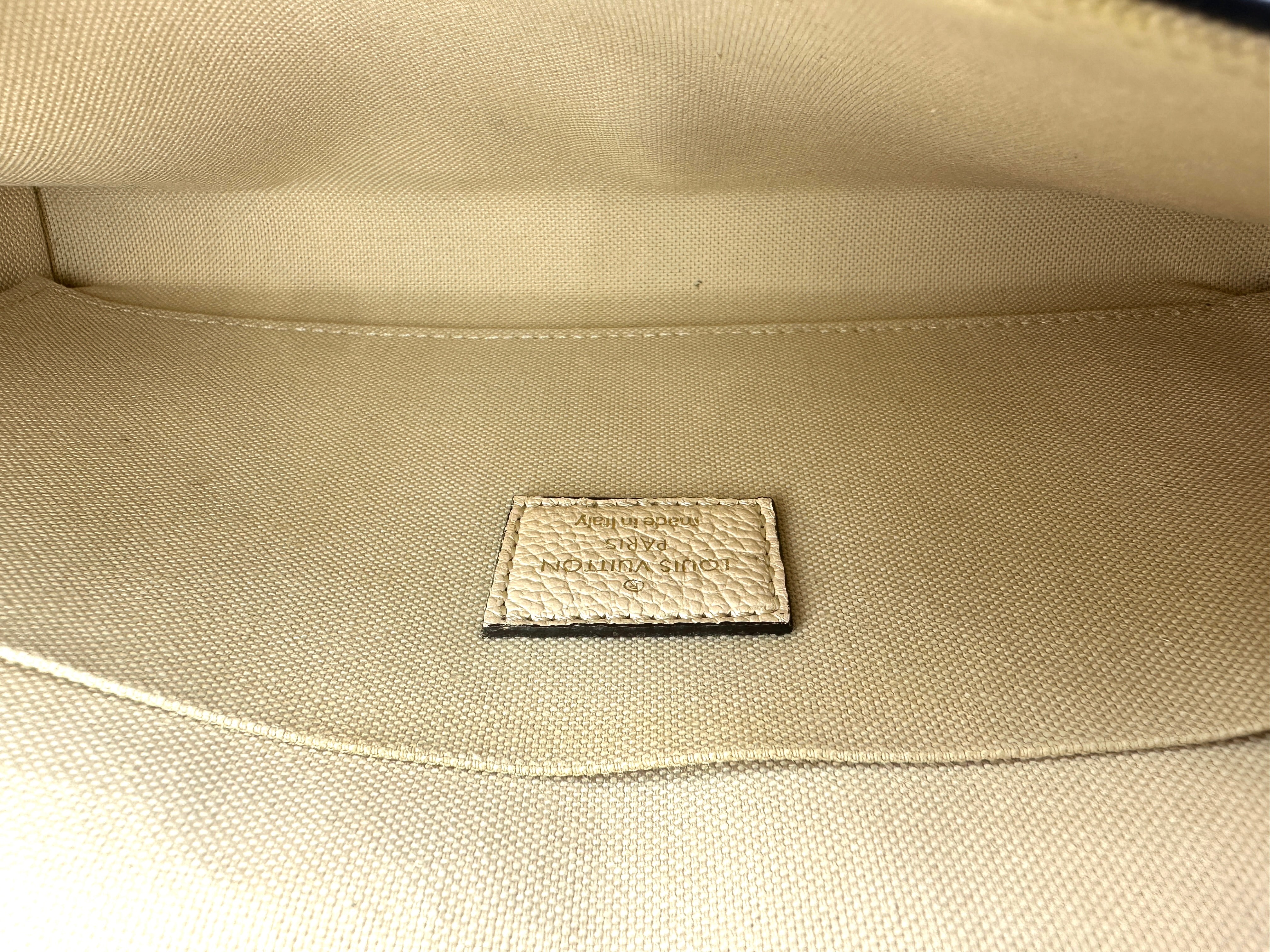 Louis Vuitton White/Yellow Bicolor Leather Pochette Felicie IRIS282