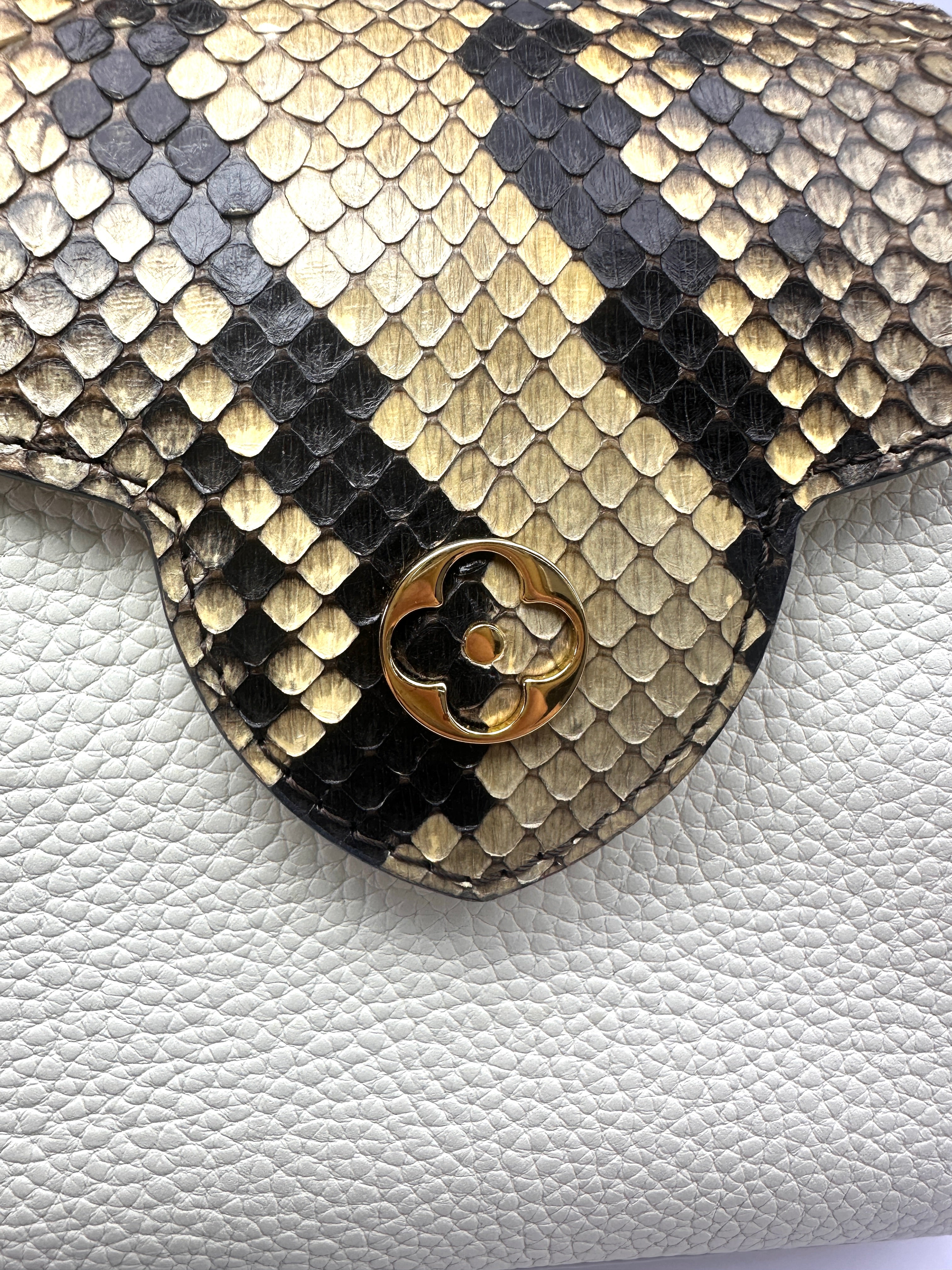 Louis Vuitton Capucines Mini White Taurillon Leather Python Handle Bag IRIS281