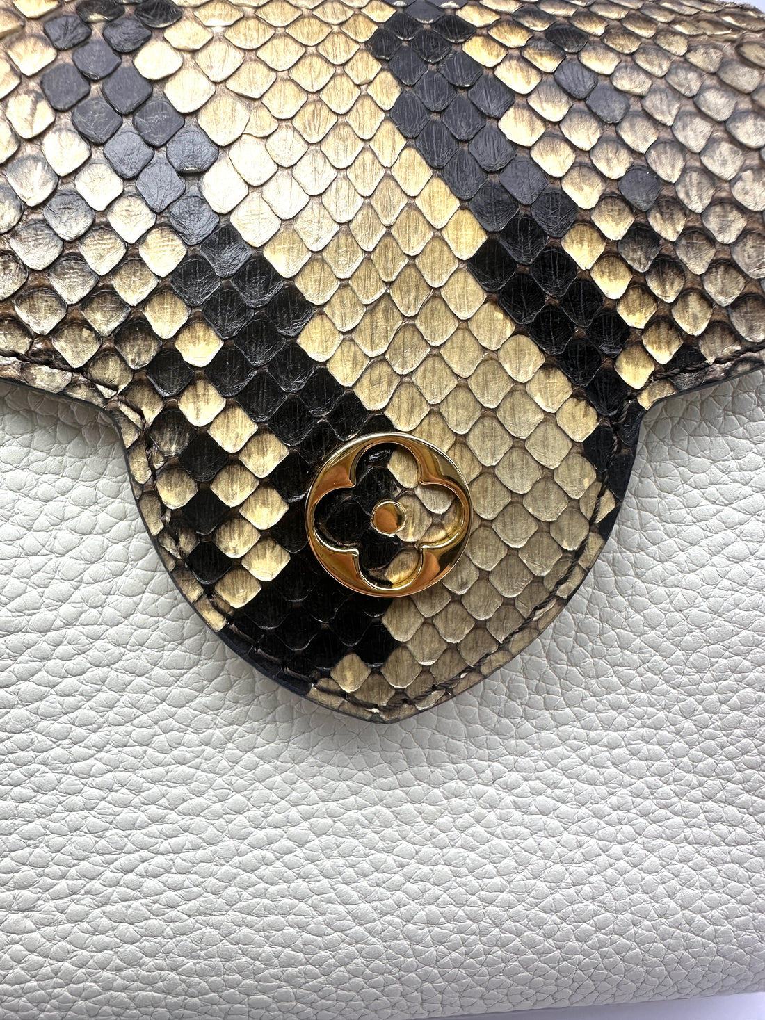 Louis Vuitton Capucines Mini White Taurillon Leather Python Handle Bag IRIS281