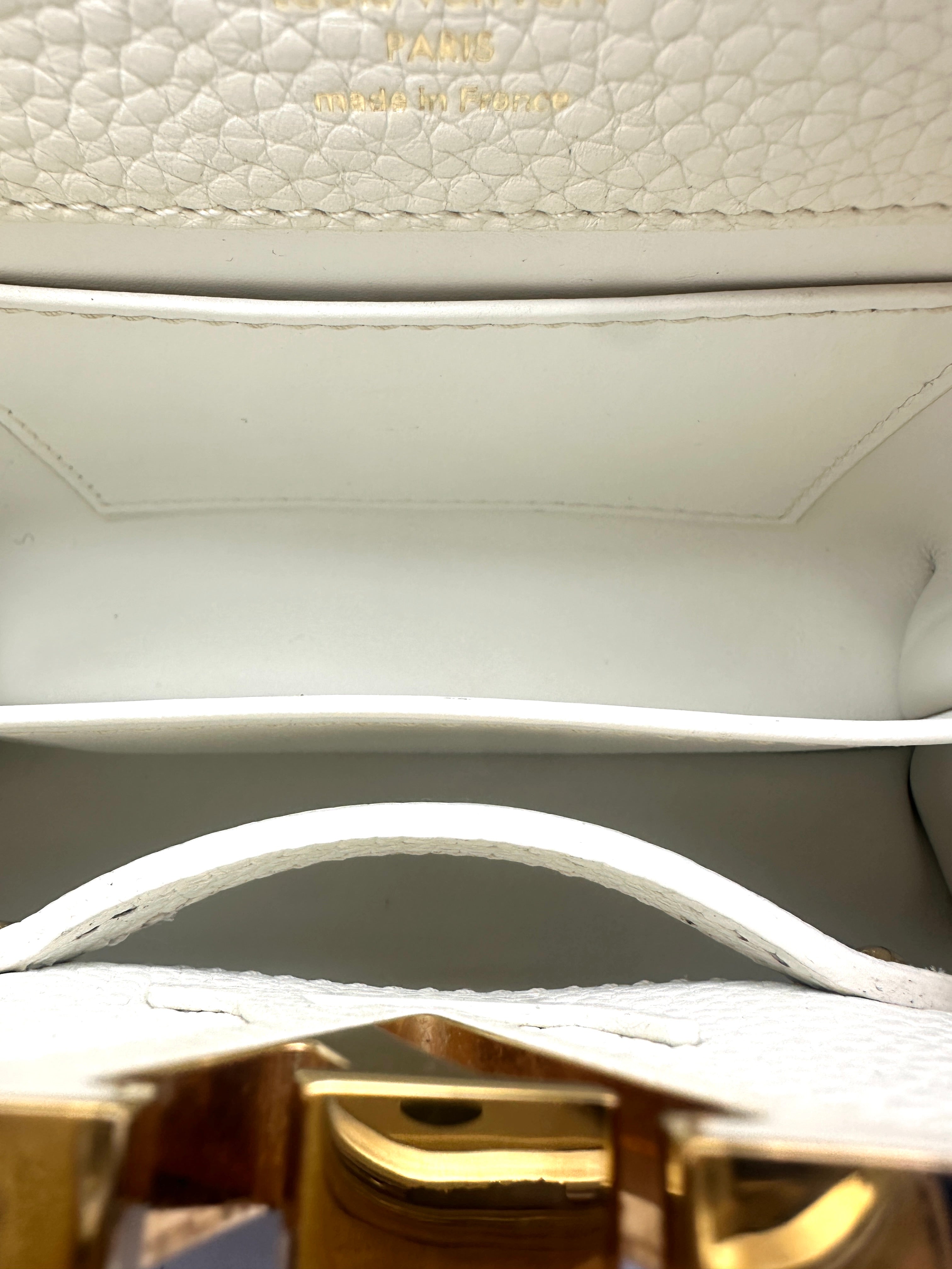 Louis Vuitton Capucines Mini White Taurillon Leather Python Handle Bag IRIS281