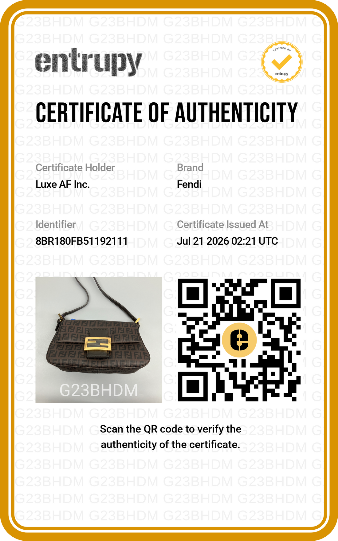 Fendi Zucca Canvas Baguette Shoulder Bag FF138