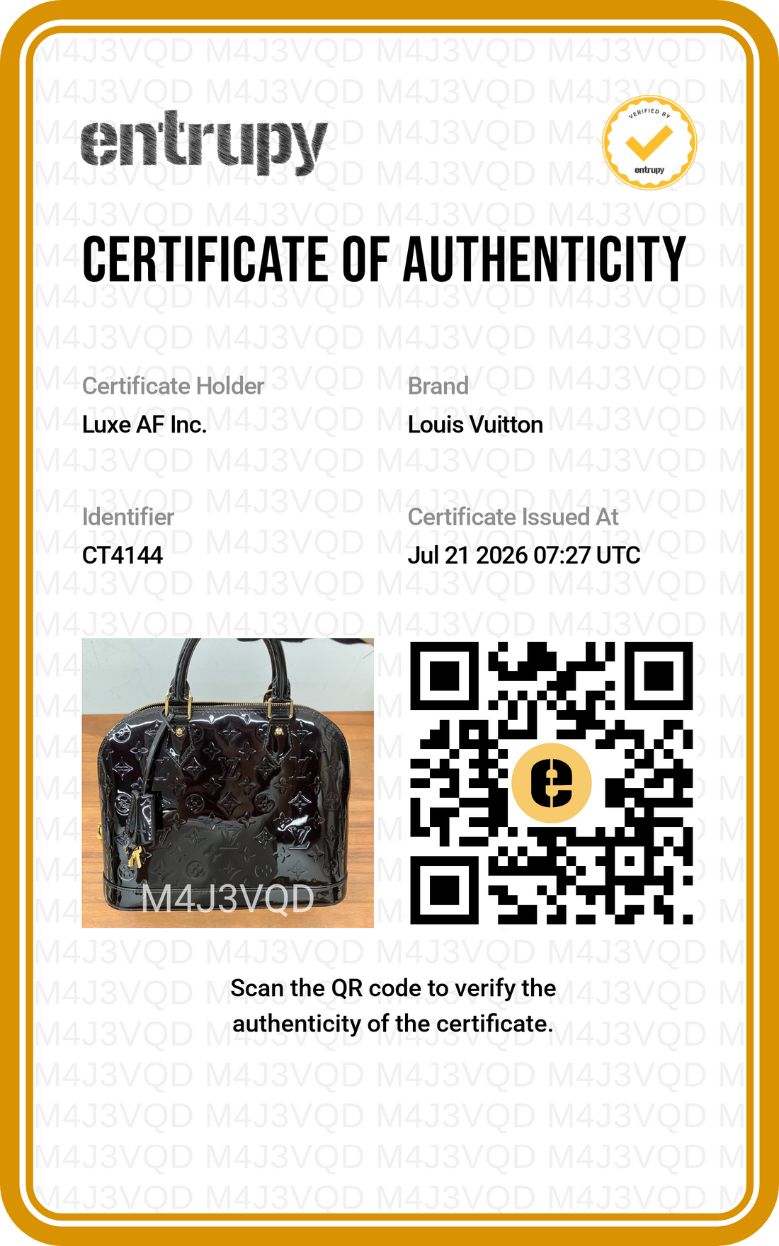 Louis Vuitton Alma PM Dark Red Patent Leather Handle Bag LV3410