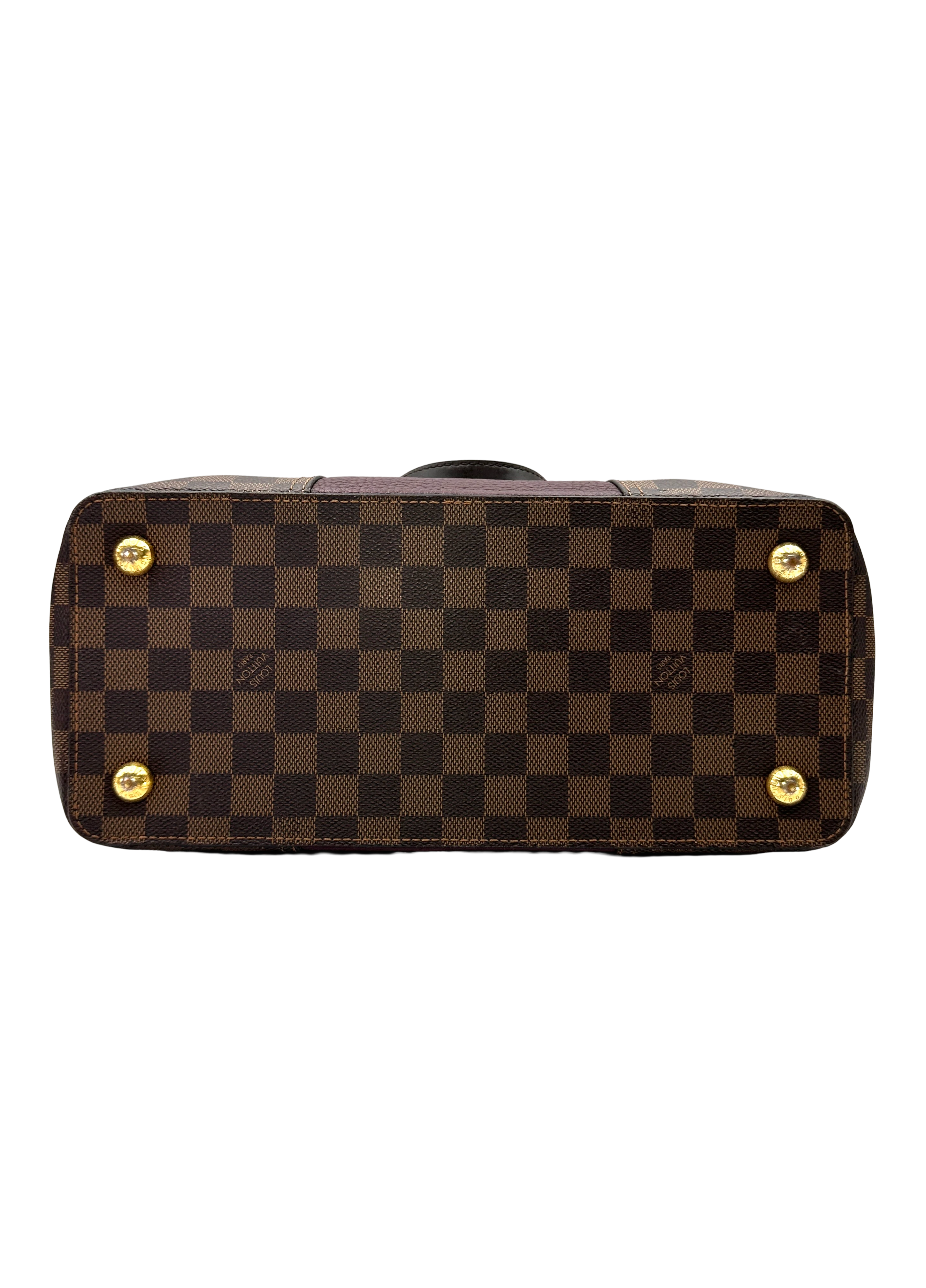 Louis Vuitton Jersey Damier Ebene & Red Leather Handle Bag LV3403