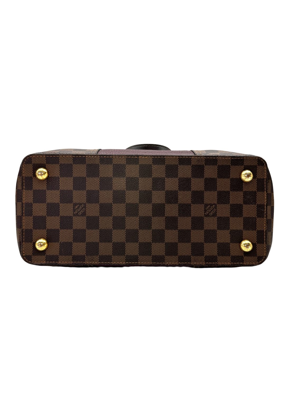 Louis Vuitton Jersey Damier Ebene & Red Leather Handle Bag LV3403