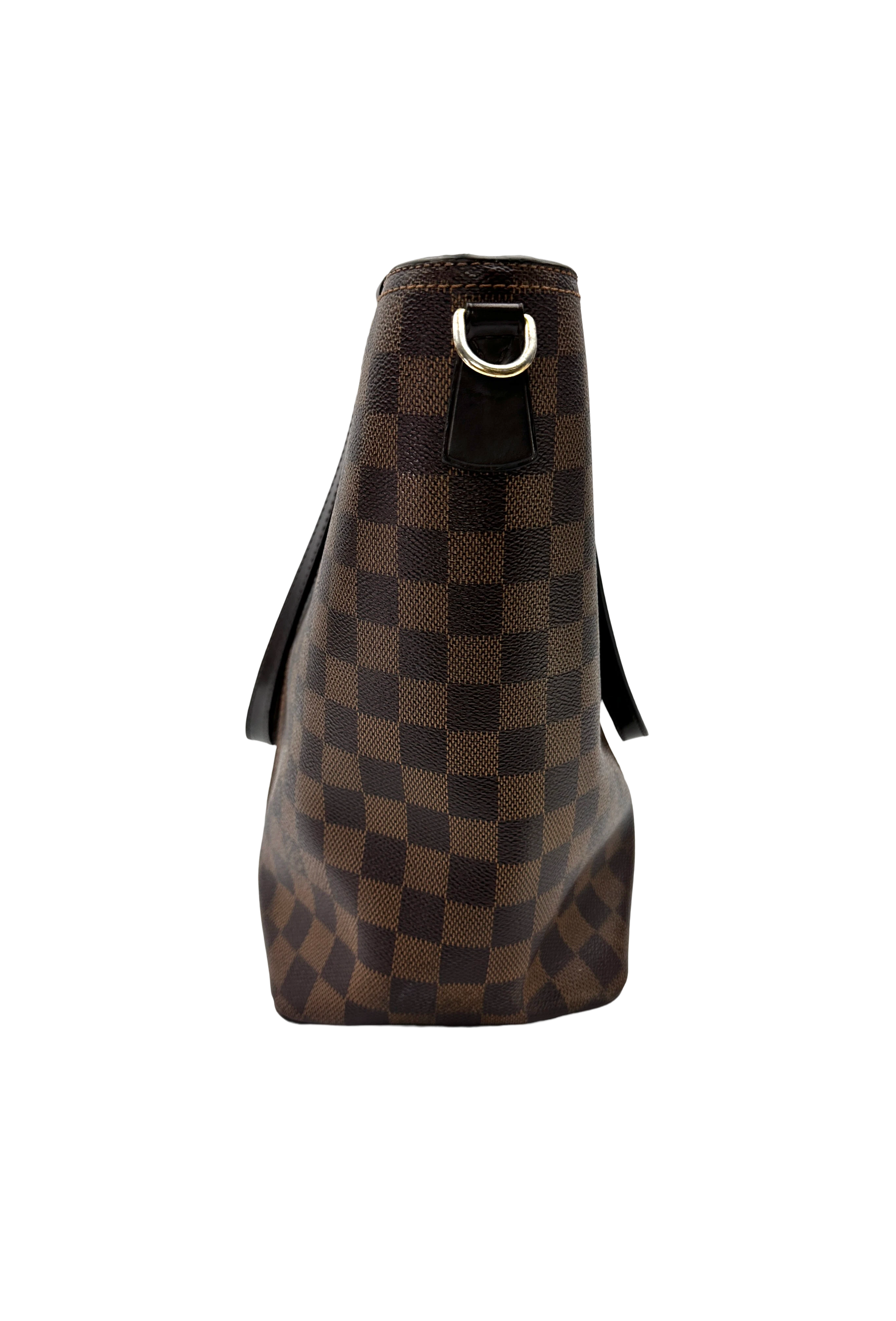 Louis Vuitton Jersey Damier Ebene & Red Leather Handle Bag LV3403