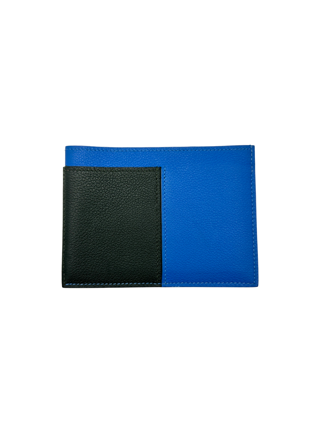 Hermes Black/Blue Leather Card Holder HR194
