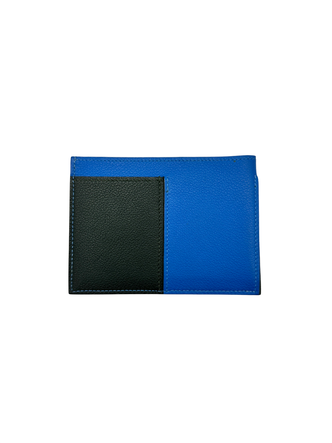 Hermes Black/Blue Leather Card Holder HR194