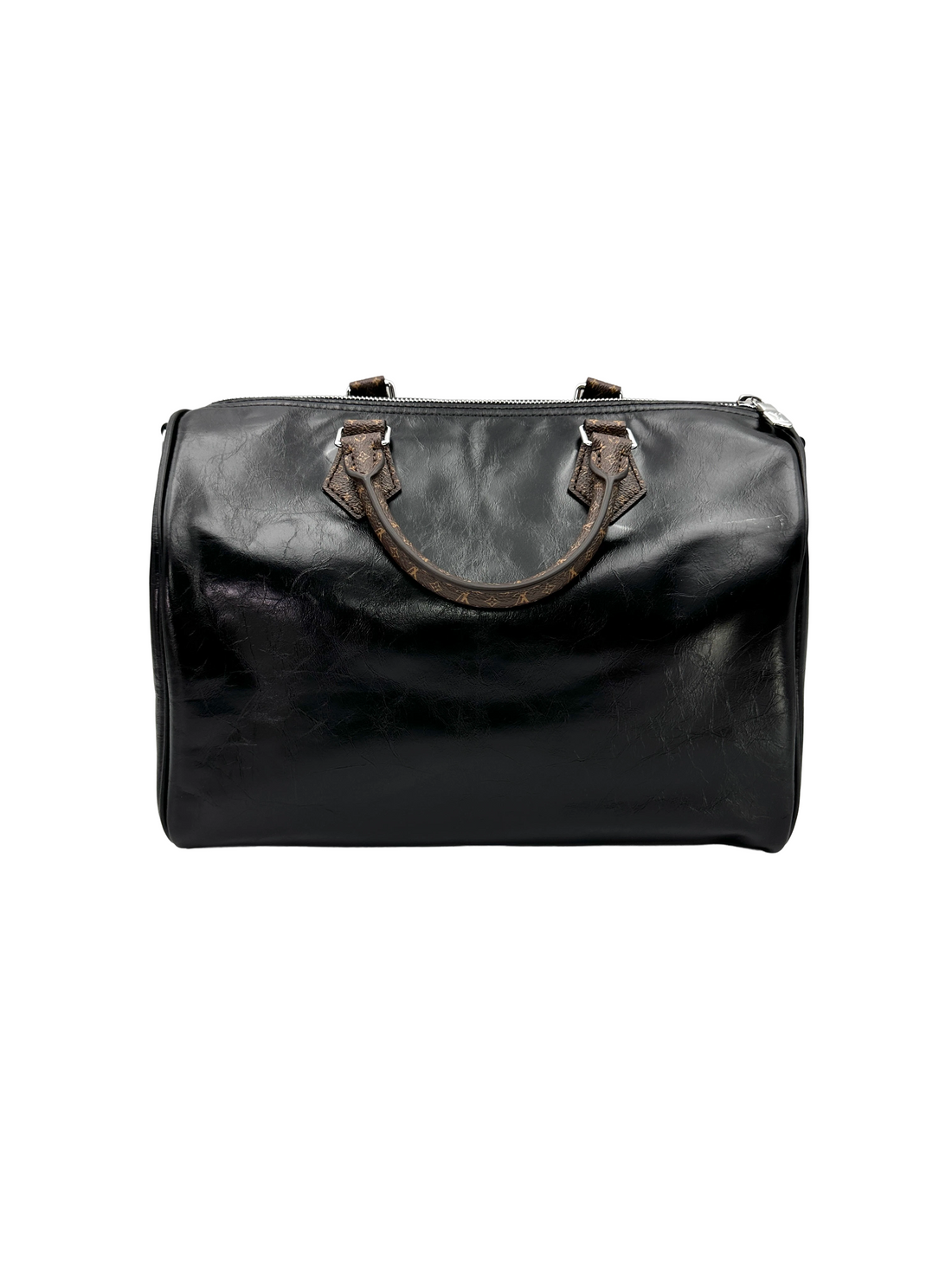 Louis Vuitton Speedy30 Black Lambskin Leather Handle Bag LVU