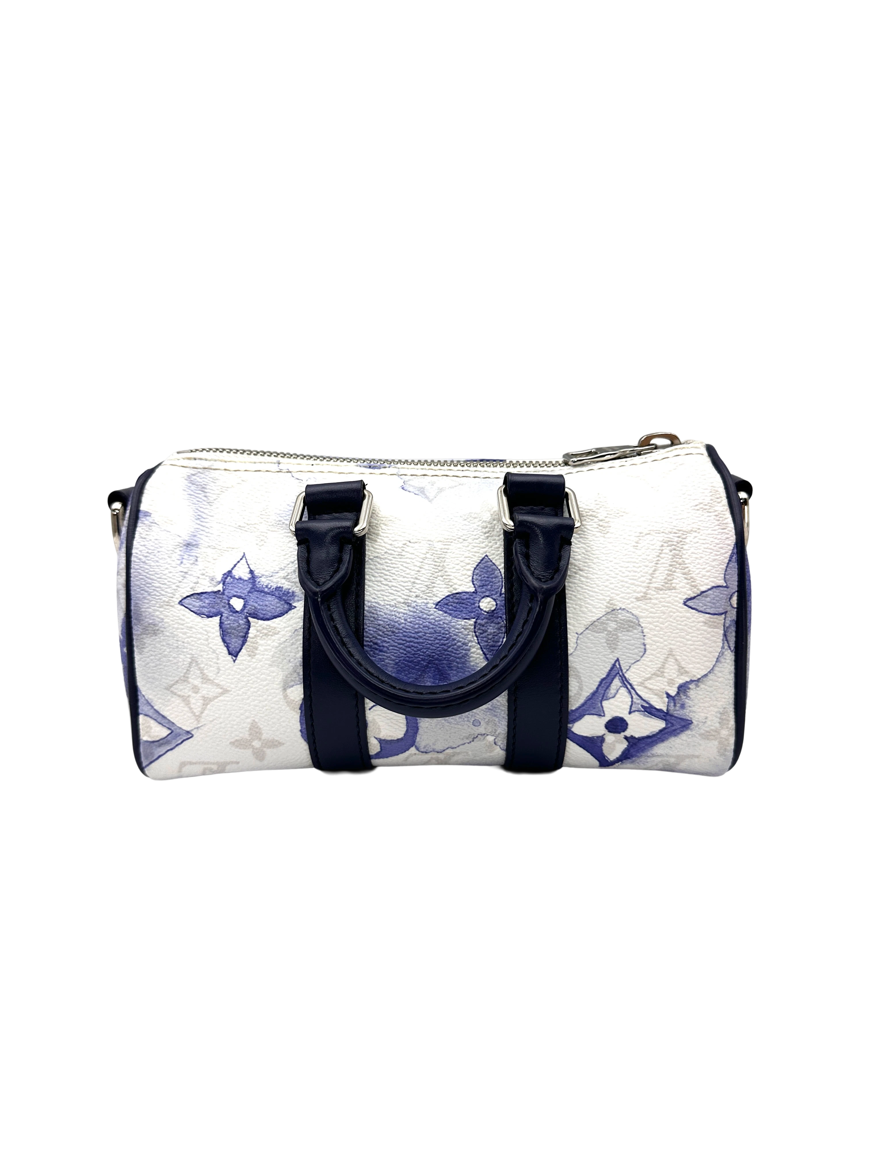Louis Vuitton Keepall Nano Watercolor Blue/White Monogram Canvas Handle Bag LV3399