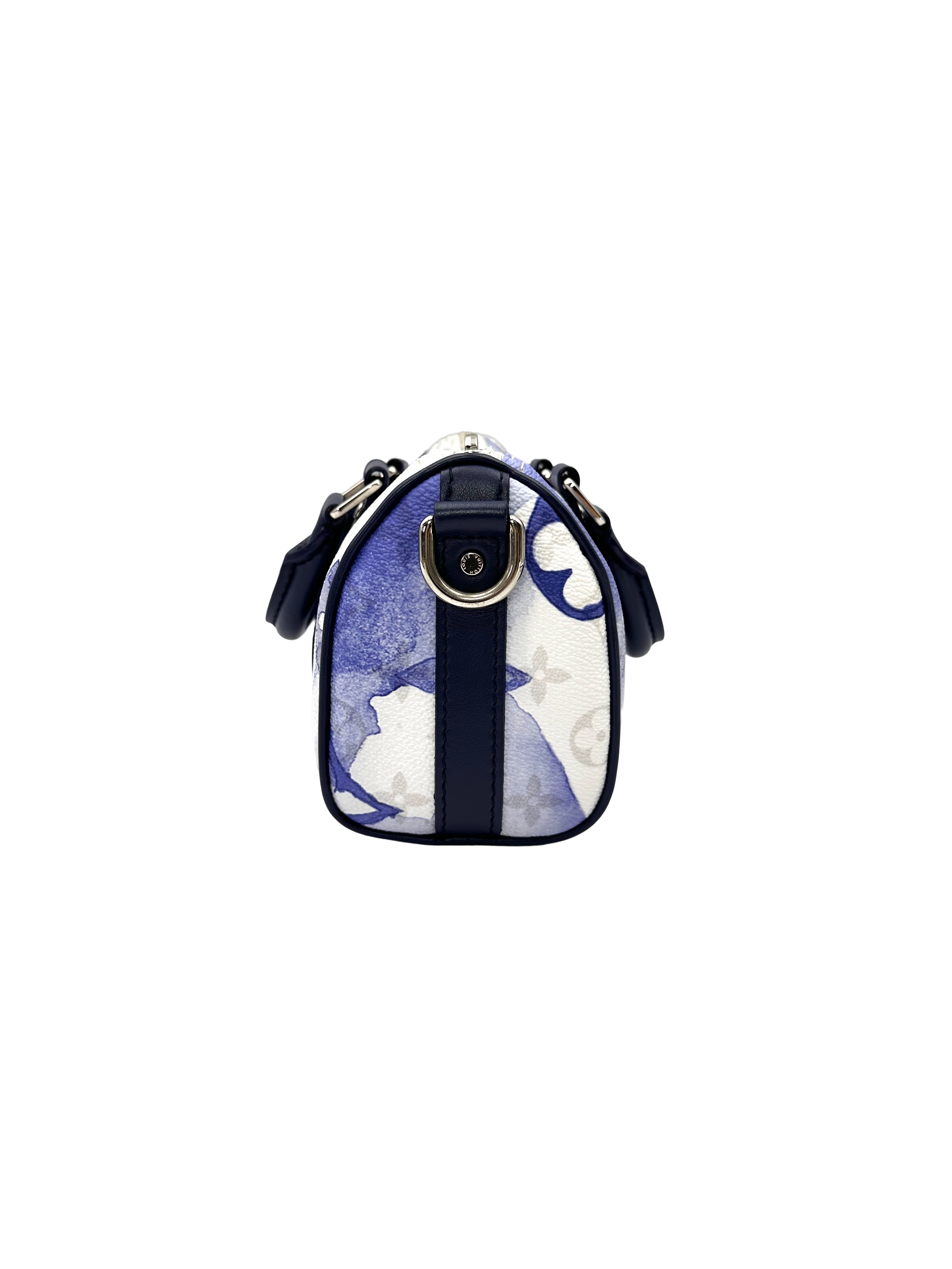 Louis Vuitton Keepall Nano Watercolor Blue/White Monogram Canvas Handle Bag LV3399