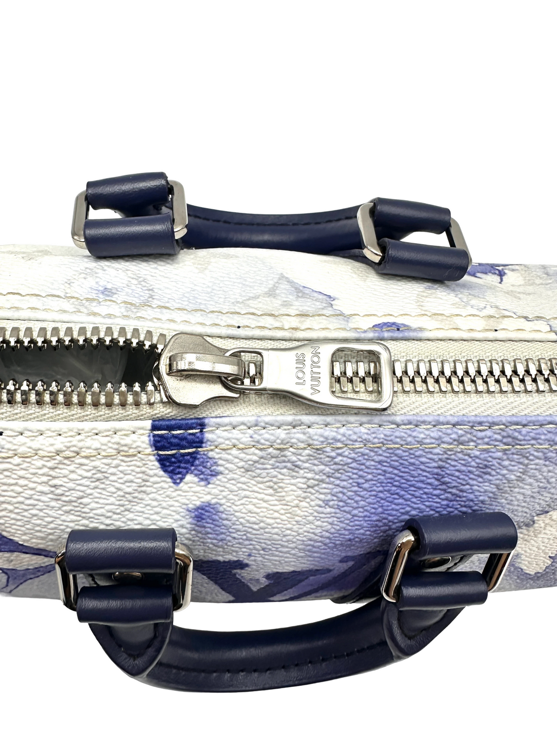 Louis Vuitton Keepall Nano Watercolor Blue/White Monogram Canvas Handle Bag LV3399