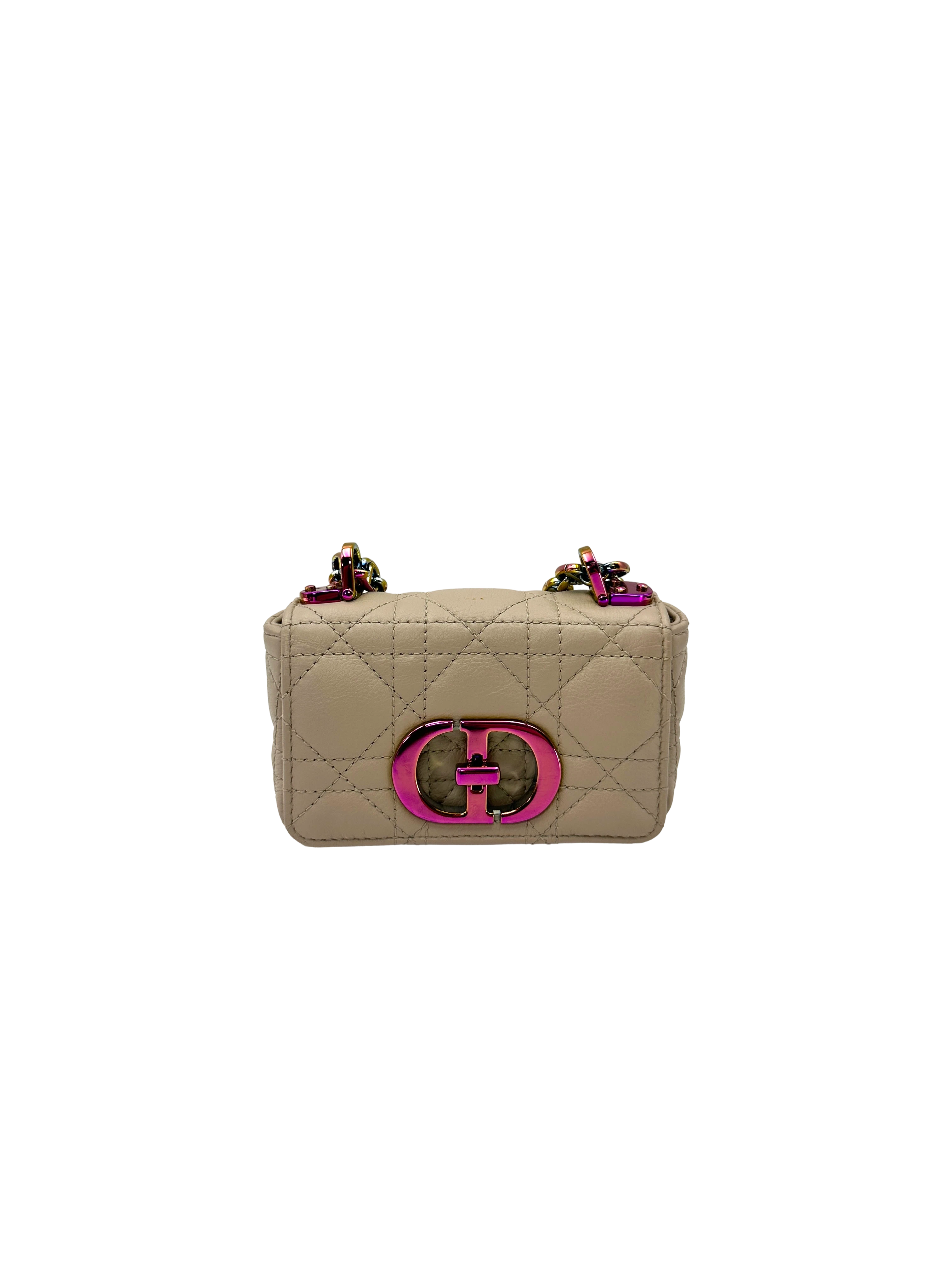 Christian Dior Caro Beige Cannage Leather Shoulder Bag DR963